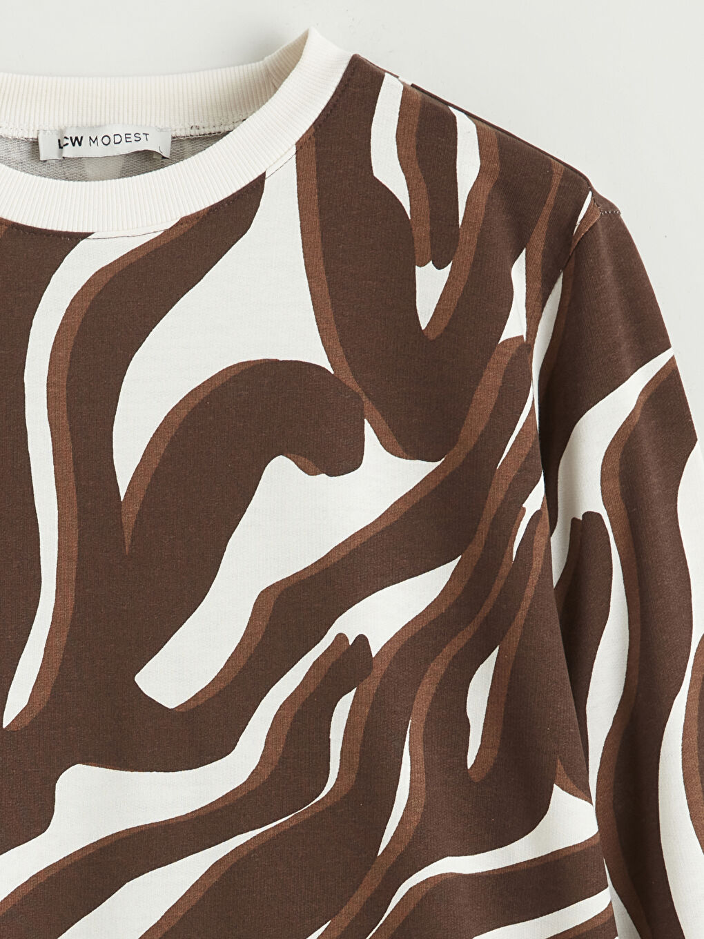 Patterned Sweatshirt Tunic with a Crew Neck.-5