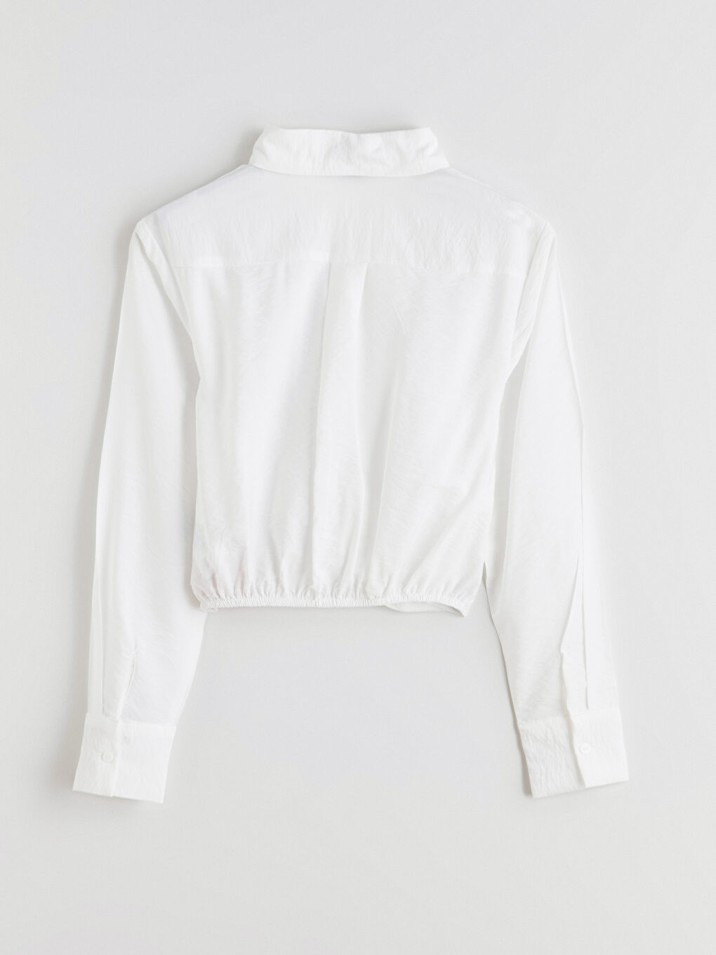 Chemise courte froncée pour femme-6