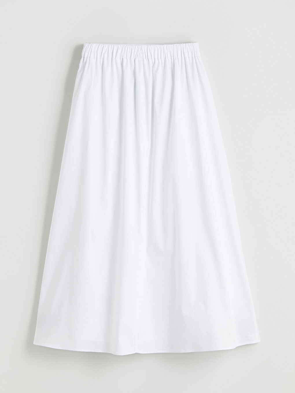 Женская расклешённая юбка из поплина на молнии-5