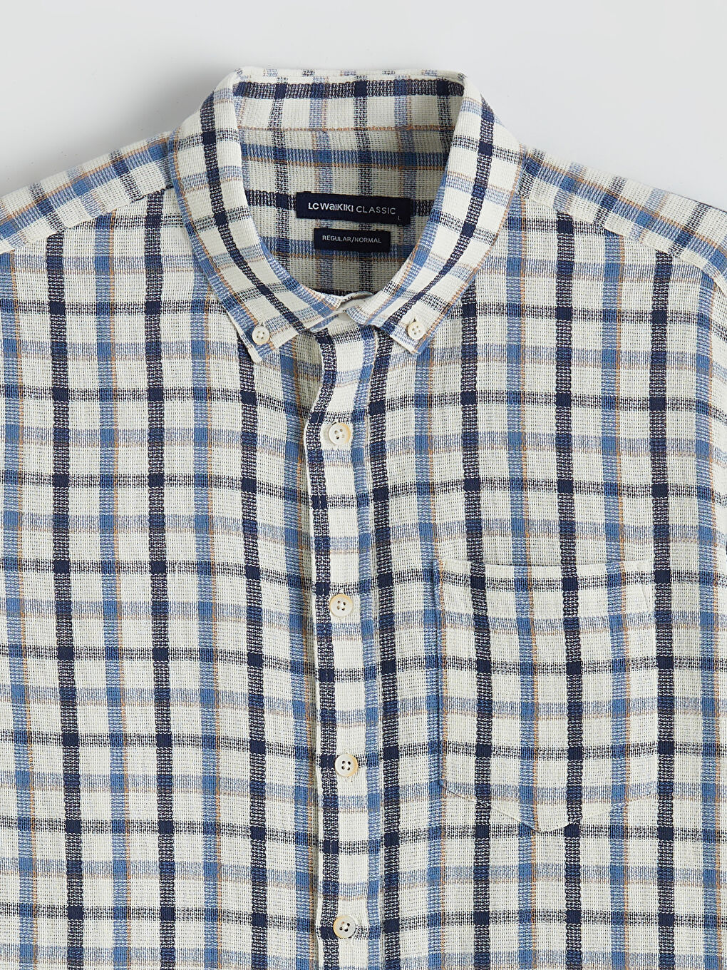 Mavi Regular Fit Ekose Erkek Gömlek-5