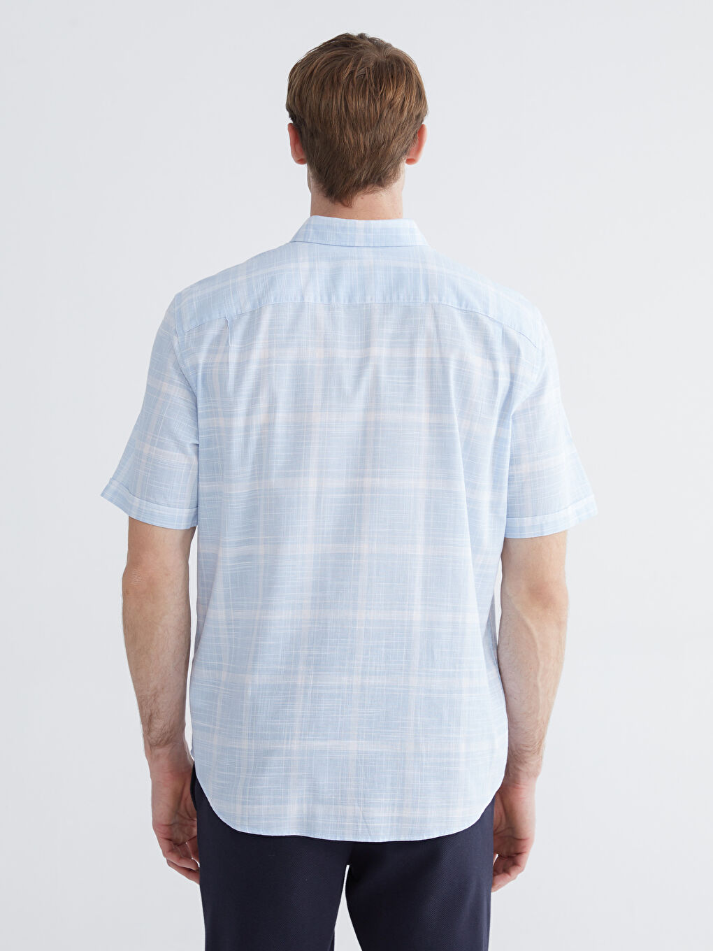 Regular Fit Plaid Shirt for Men-3