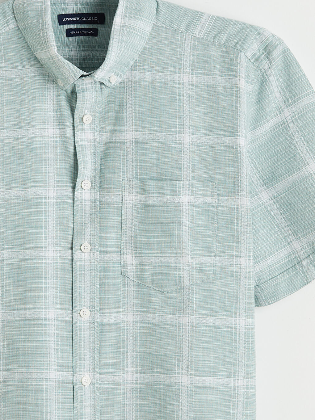 Yeşil Regular Fit Kareli Erkek Gömlek-1
