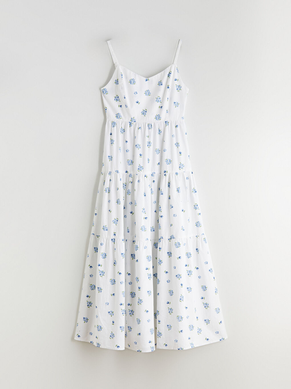 فستان بوبلين زهري بحمالات مع فتحة رقبة على شكل حرف V للنساء-4