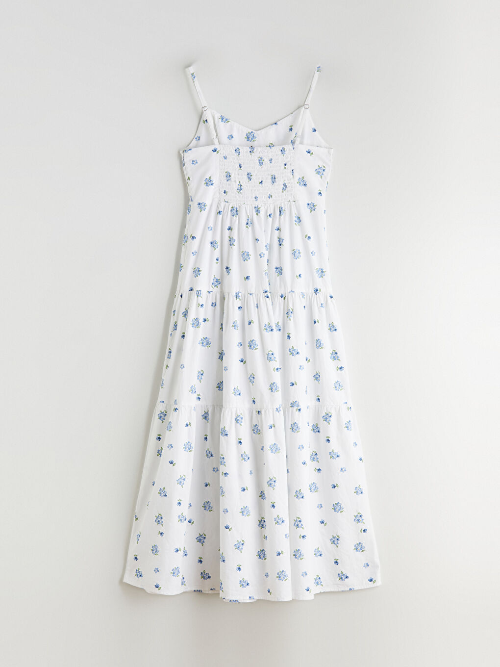 فستان بوبلين زهري بحمالات مع فتحة رقبة على شكل حرف V للنساء-5