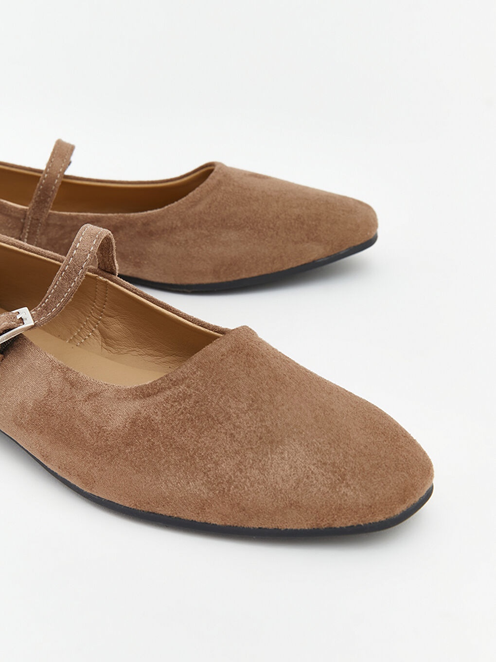 Kahverengi Deri Görünümlü Kadın Babet-2