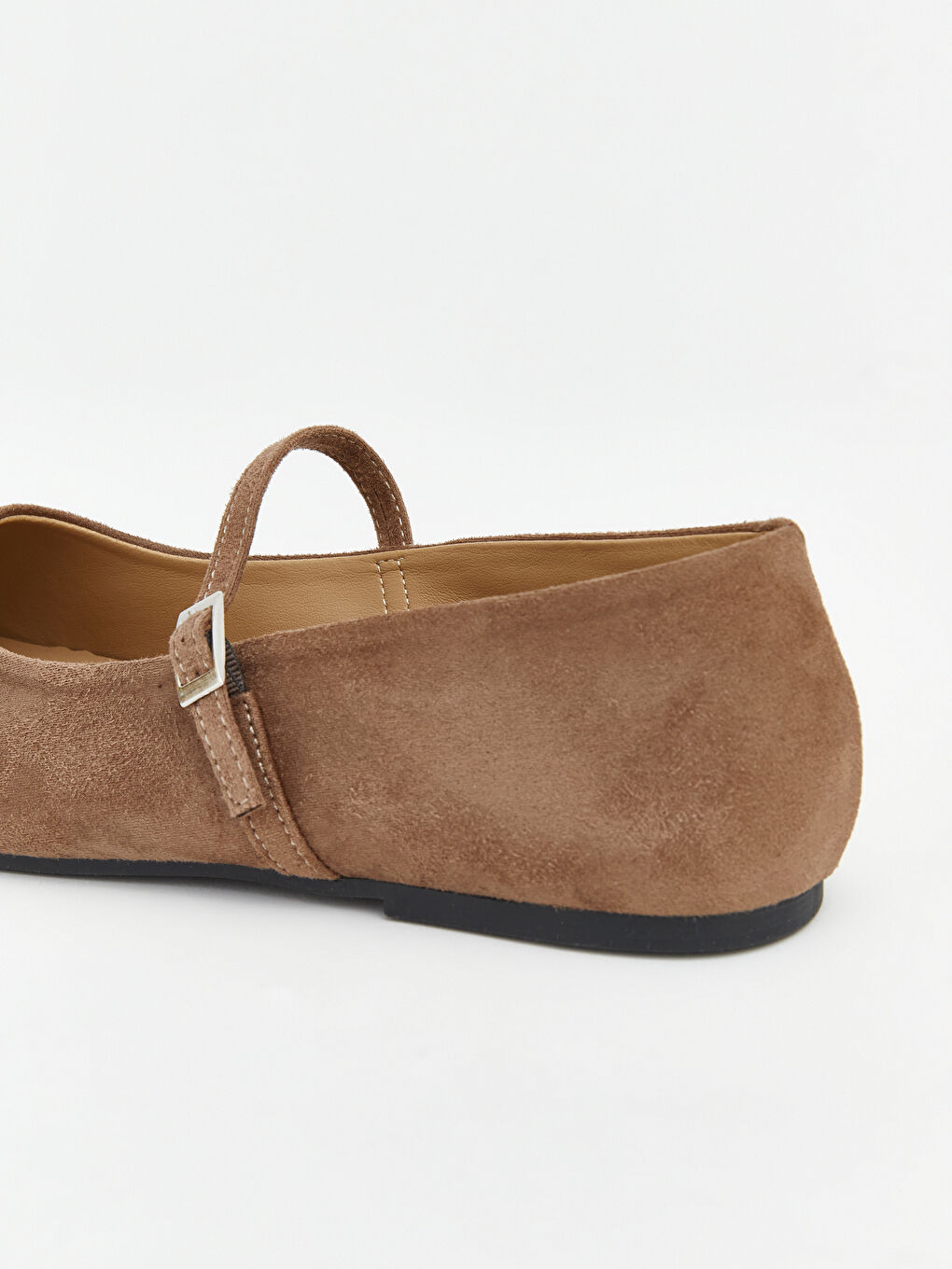 Kahverengi Deri Görünümlü Kadın Babet-4