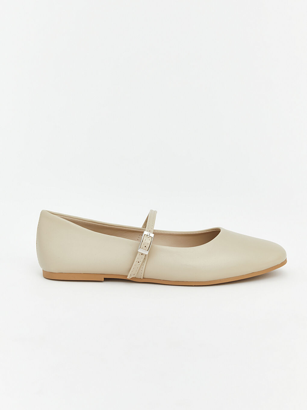 Bej Deri Görünümlü Kadın Babet-1