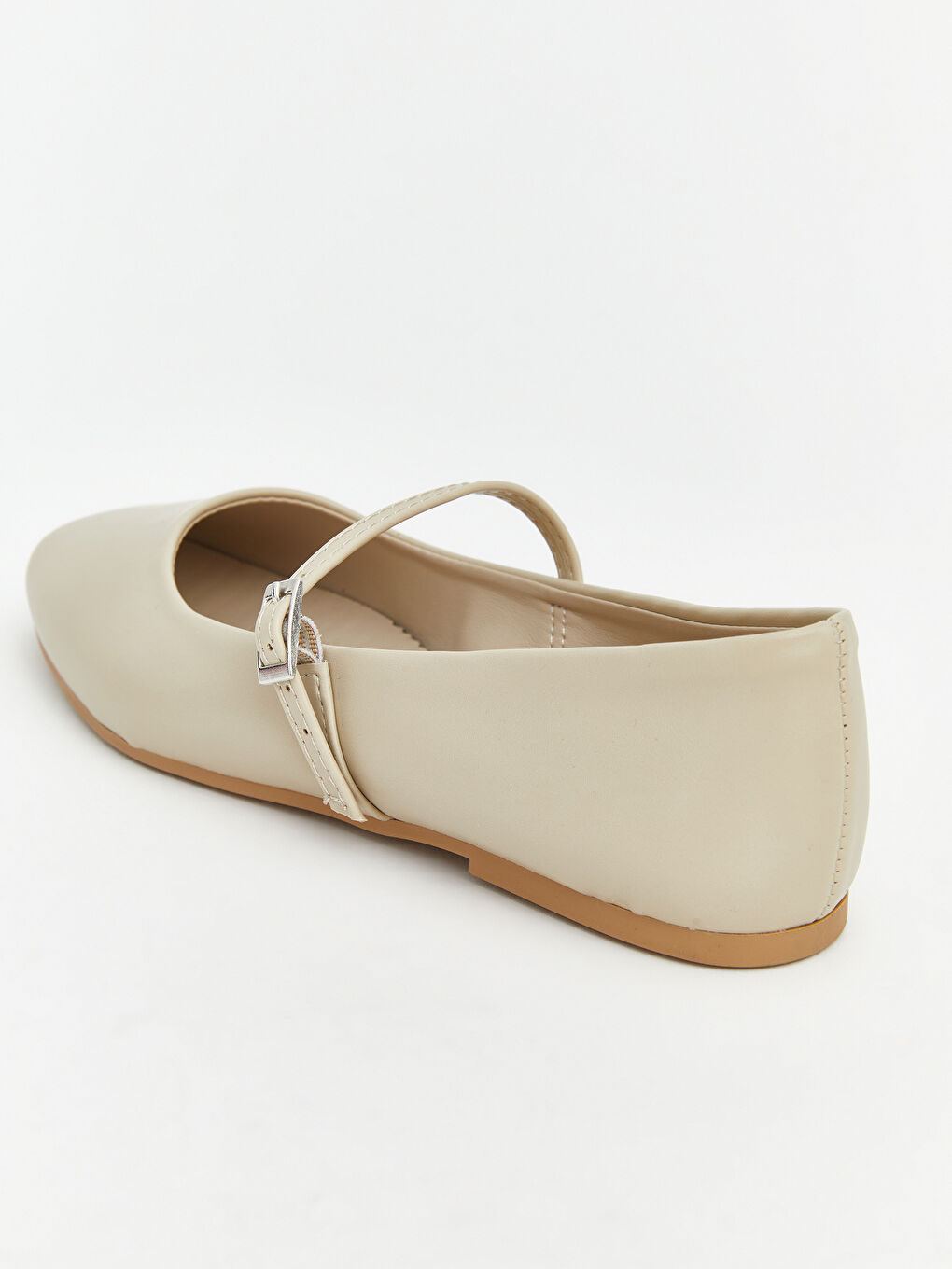 Bej Deri Görünümlü Kadın Babet-4