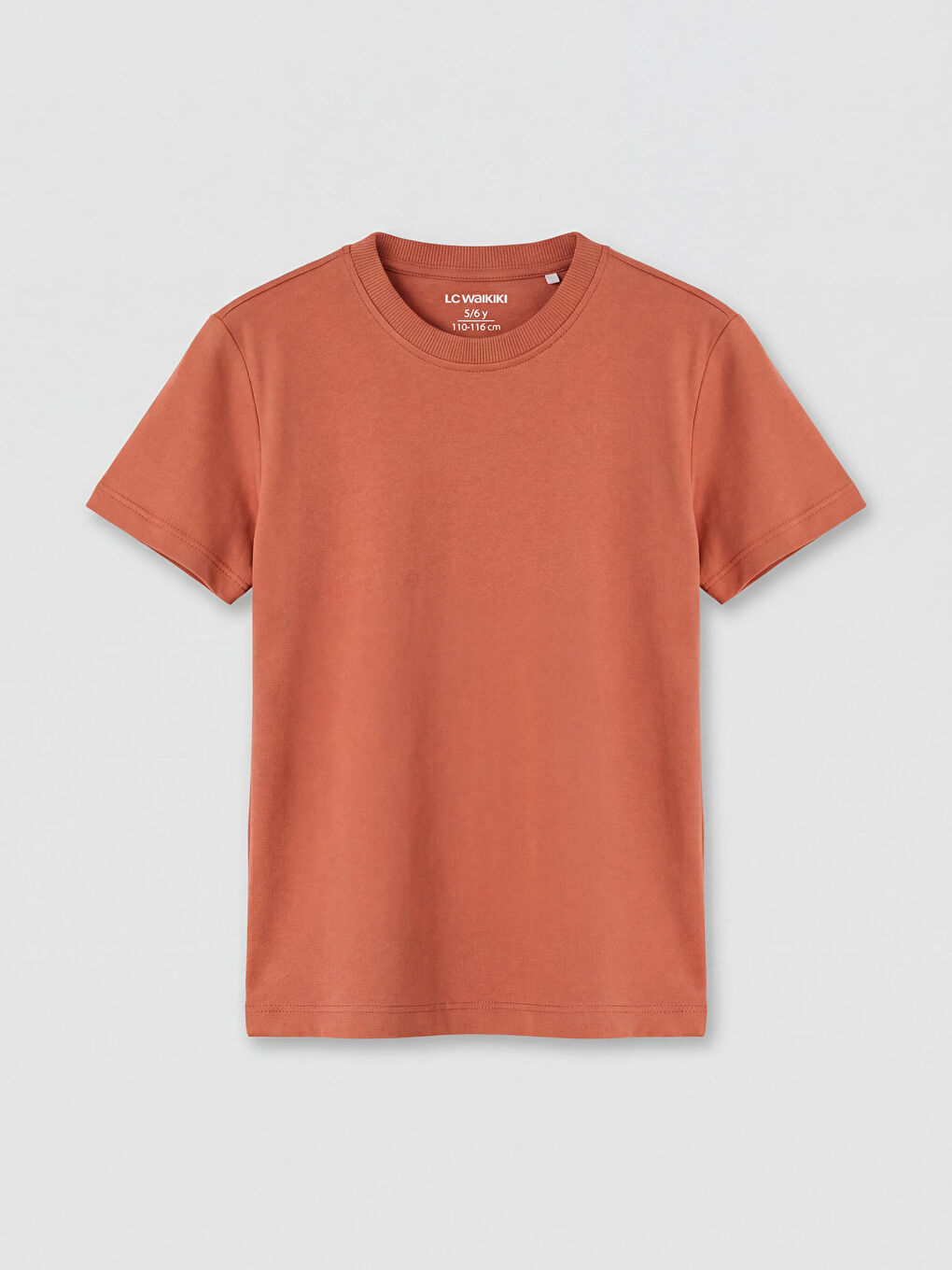 Kahverengi Bisiklet Yaka Erkek Çocuk Tişört