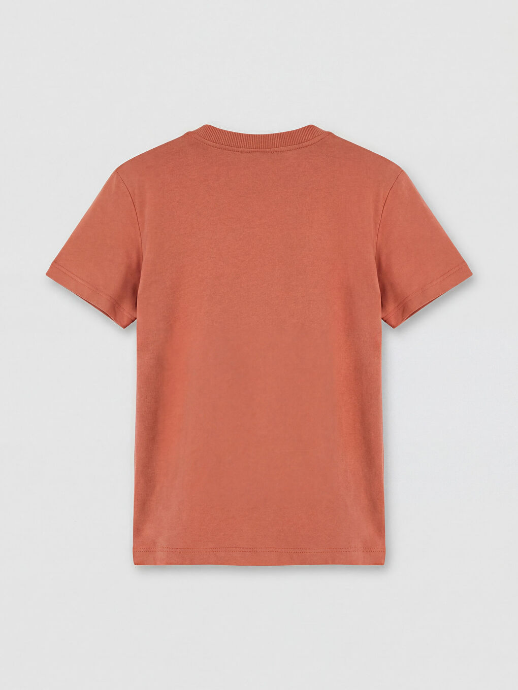 Kahverengi Bisiklet Yaka Erkek Çocuk Tişört-1