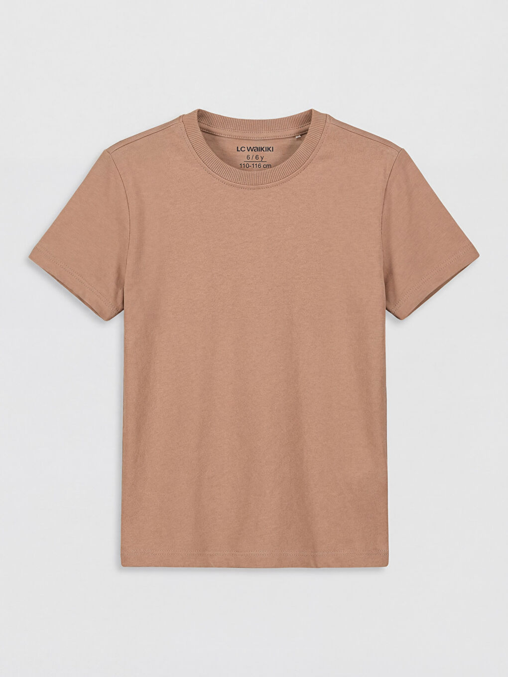 Kahverengi Bisiklet Yaka Erkek Çocuk Tişört