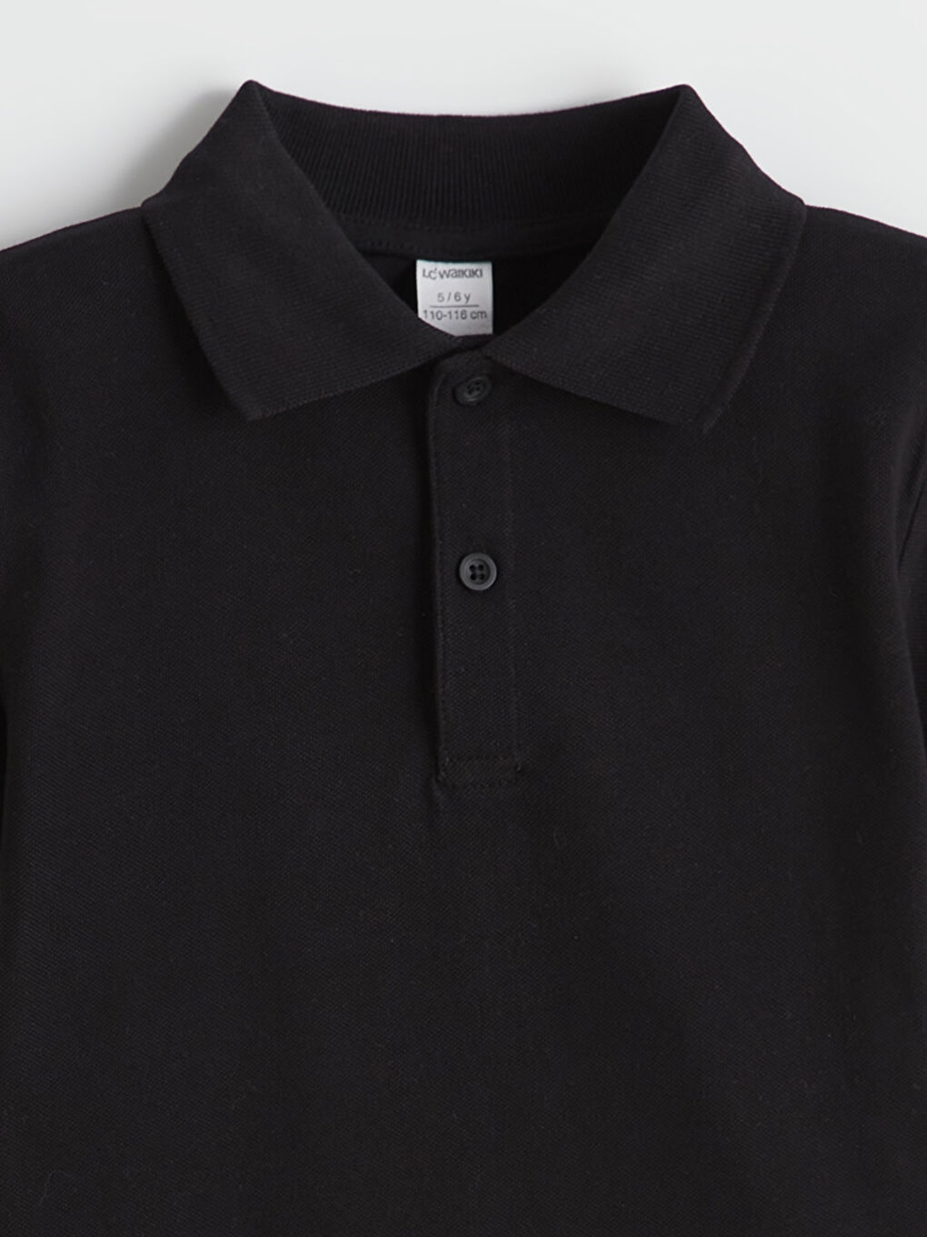 Siyah Polo Yaka Erkek Çocuk Tişört-1