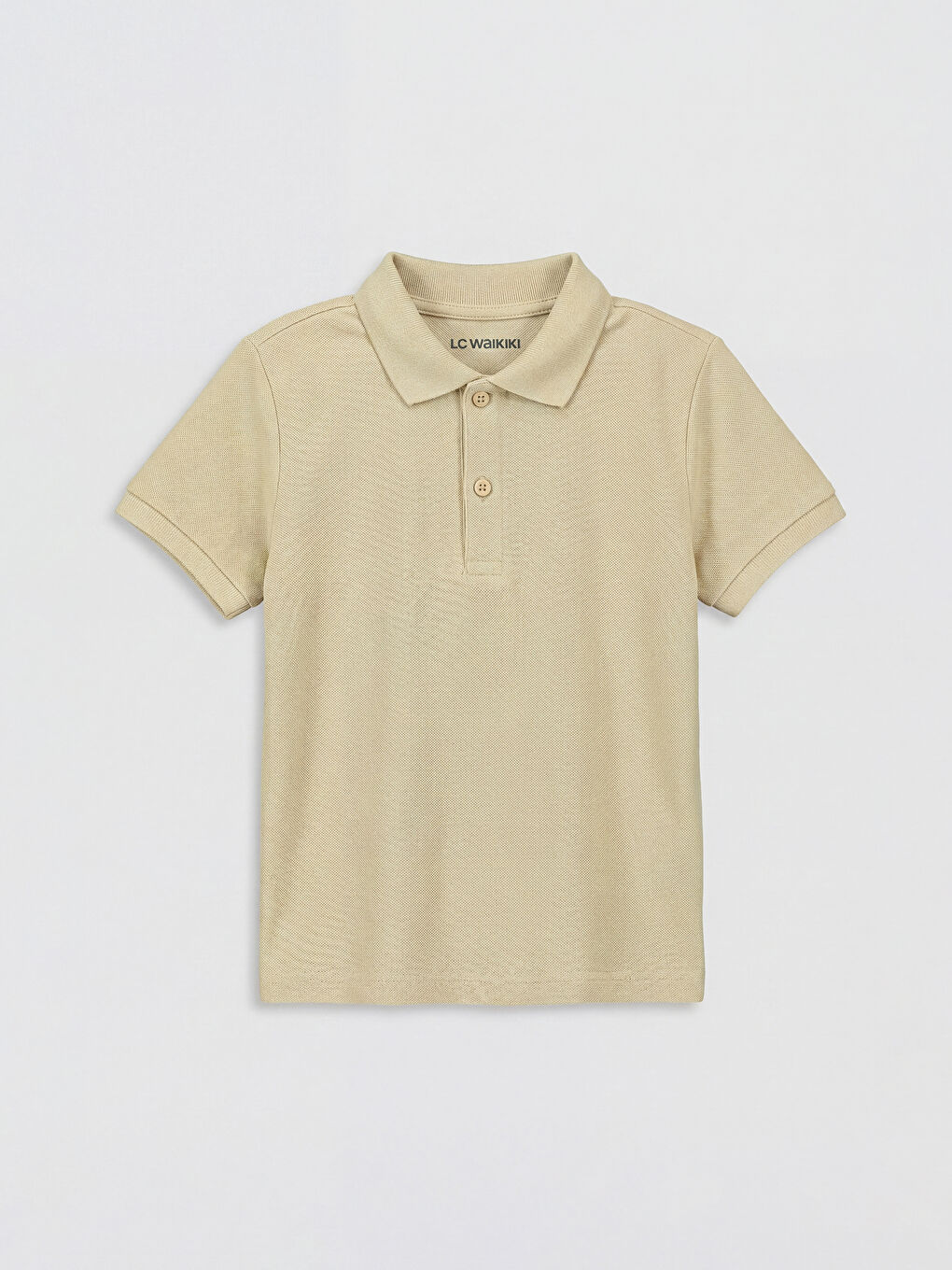 Bej Polo Yaka Erkek Çocuk Tişört