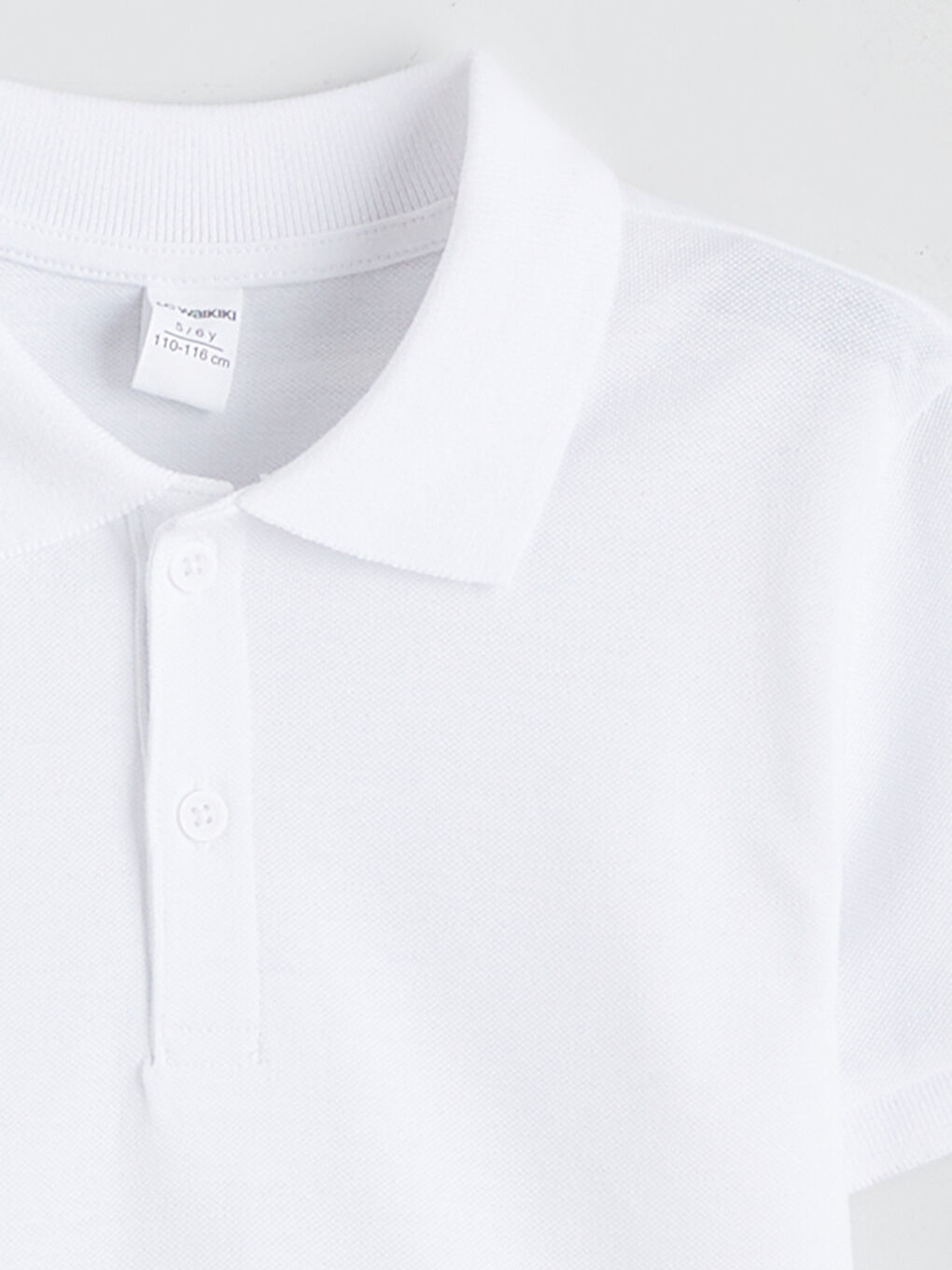 Beyaz Polo Yaka Erkek Çocuk Tişört-1