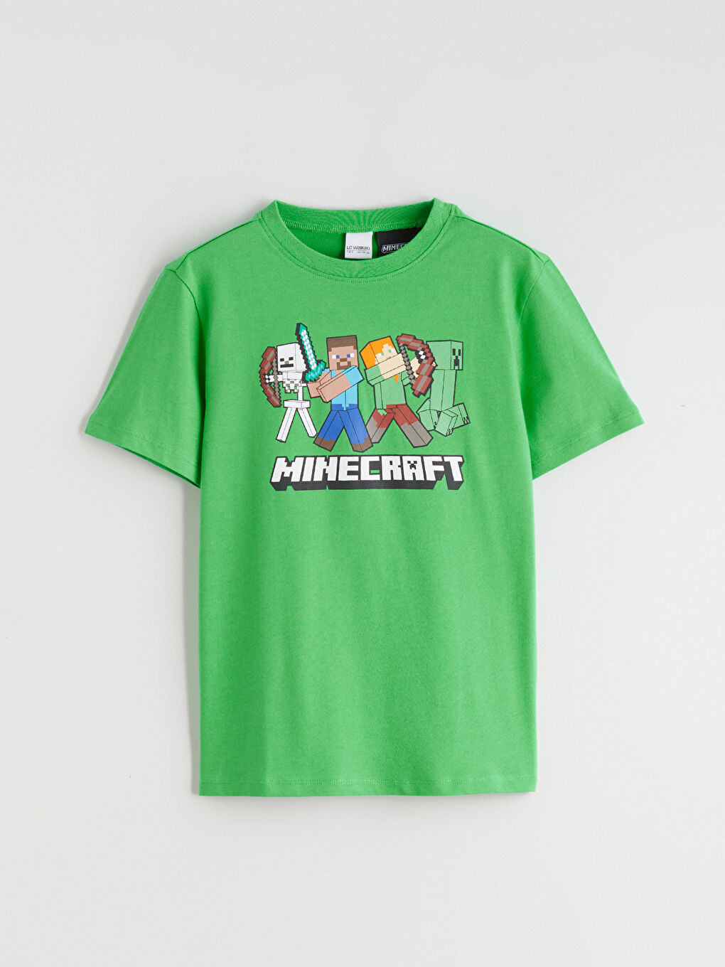 Yeşil Minecraft Baskılı Erkek Çocuk Şortlu Pijama Takımı-1