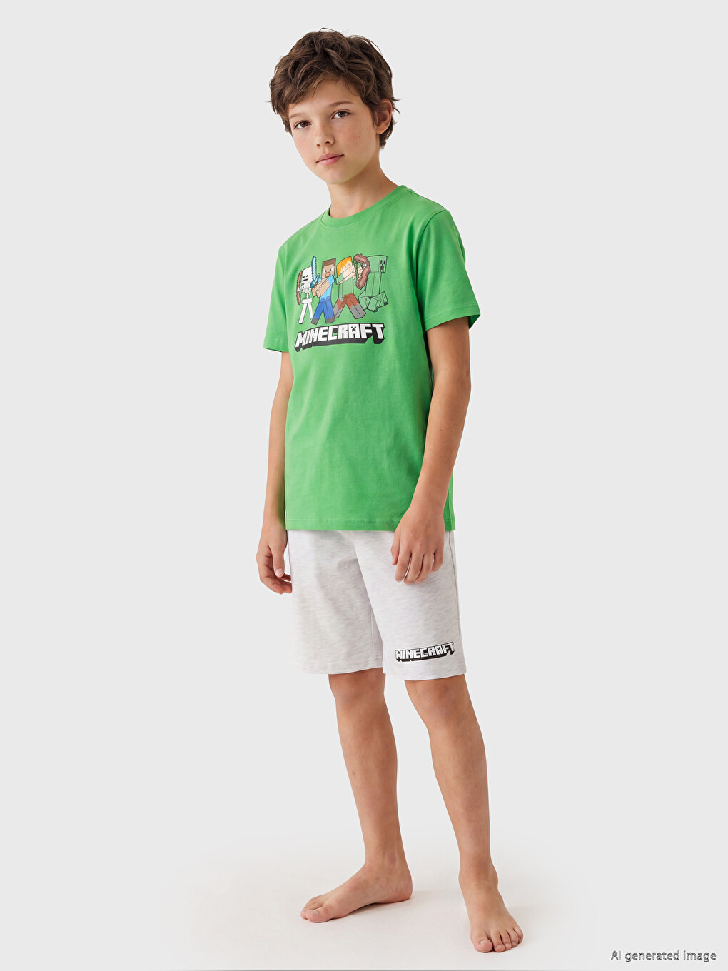 Minecraft Print Boys' Short Pajama Set