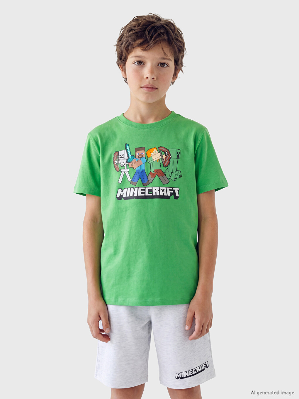 Minecraft Print Boys' Short Pajama Set-1