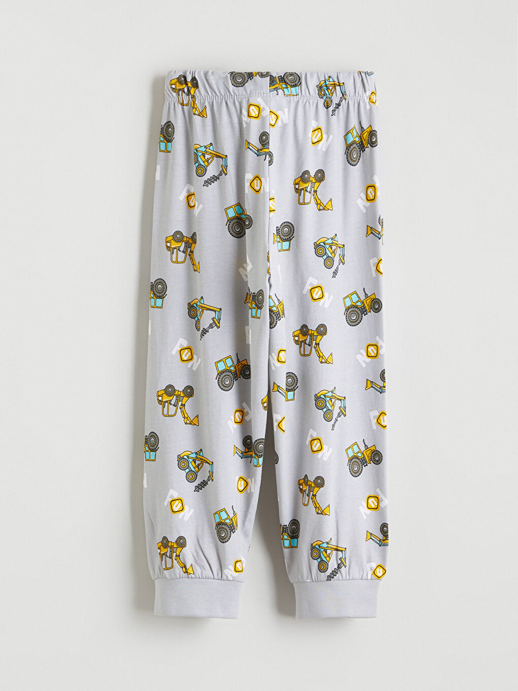 Sarı Bisiklet Yaka Baskılı Erkek Çocuk Pijama Takımı-4