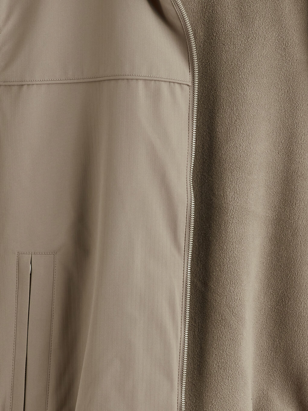 Bej Rahat Kalıp Kapüşonlu Erkek Mont-6