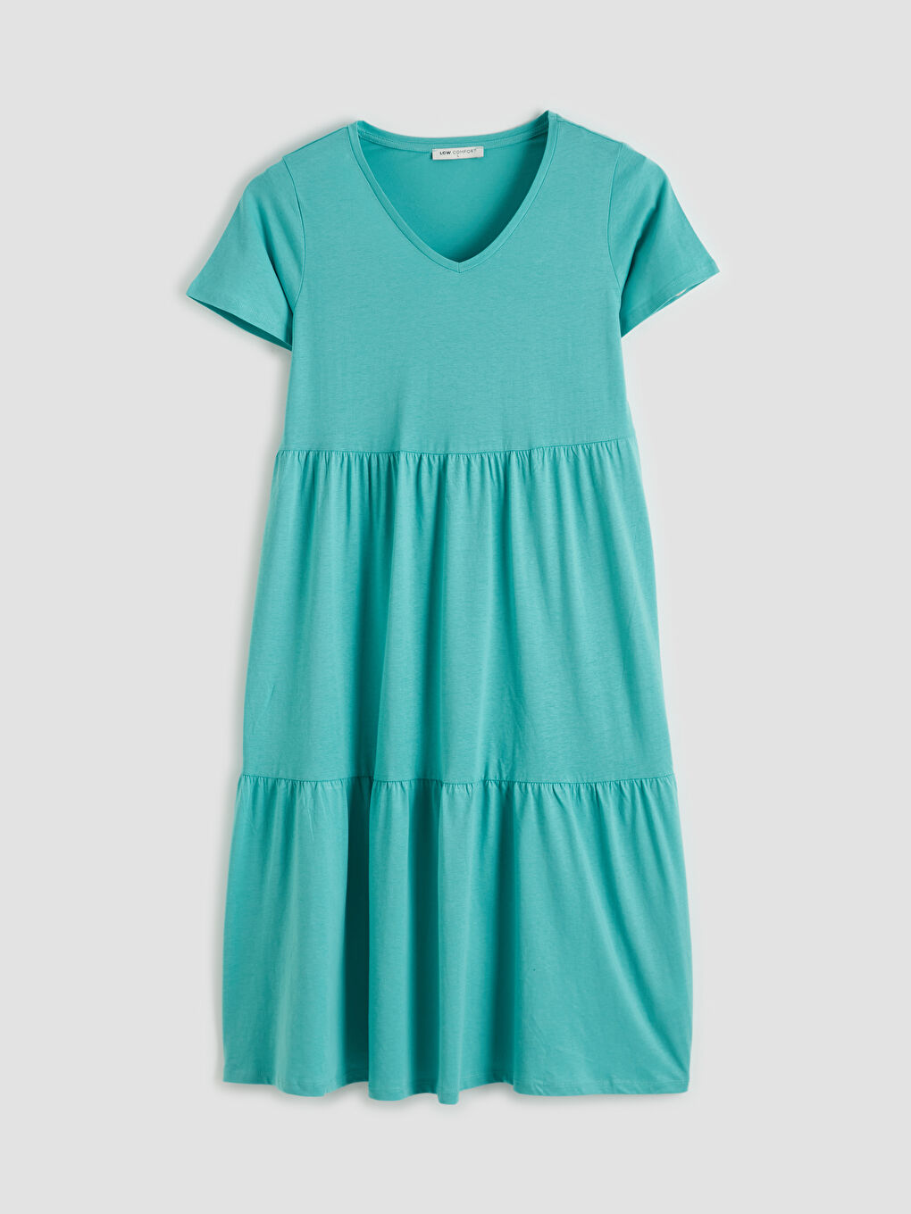 Многослойное платье с круглым вырезом