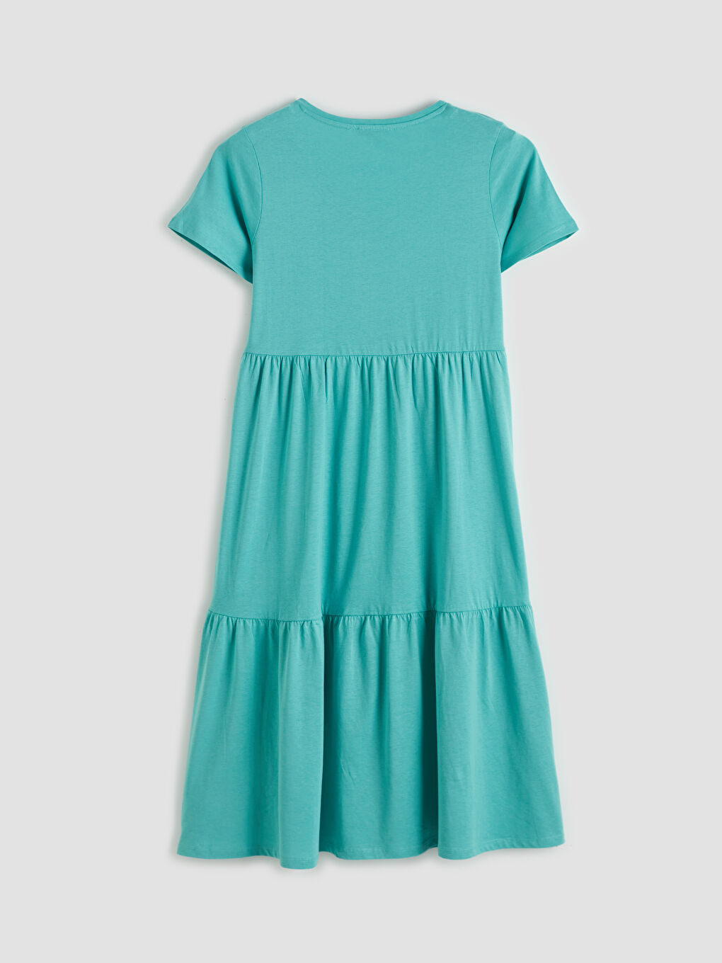 Многослойное платье с круглым вырезом-1