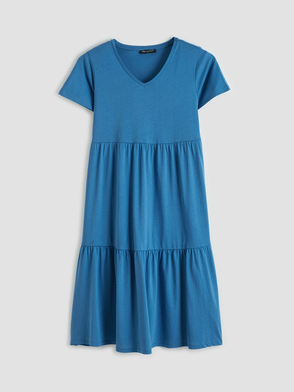 Многослойное платье с круглым вырезом-1