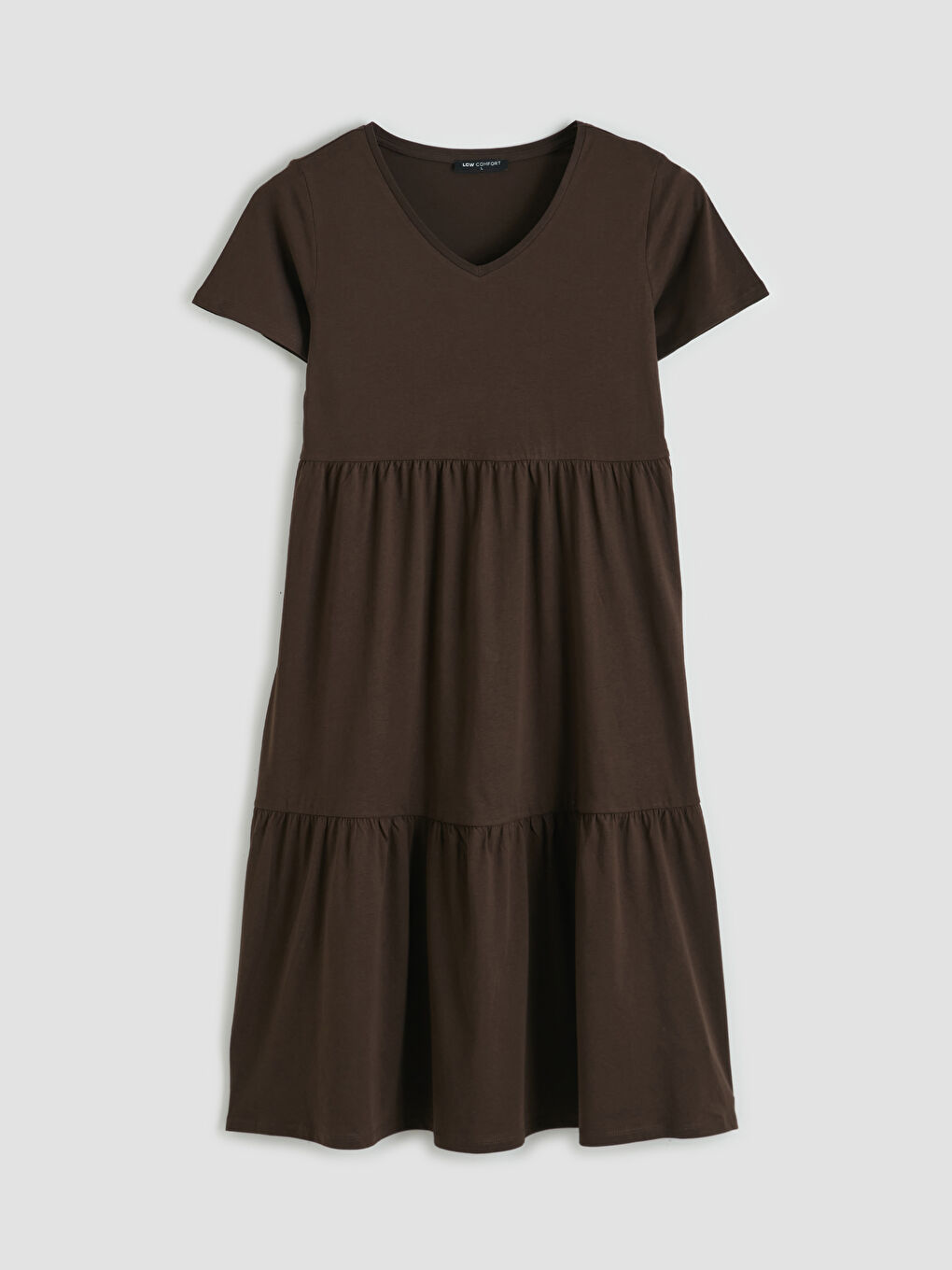 Rochie stratificată cu guler rotund-2