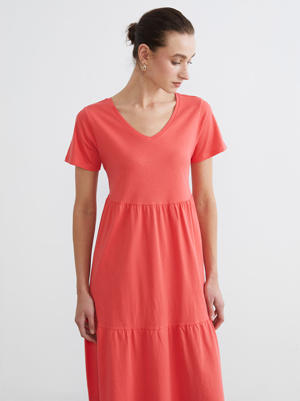 Женщины Коралловый Платье-1