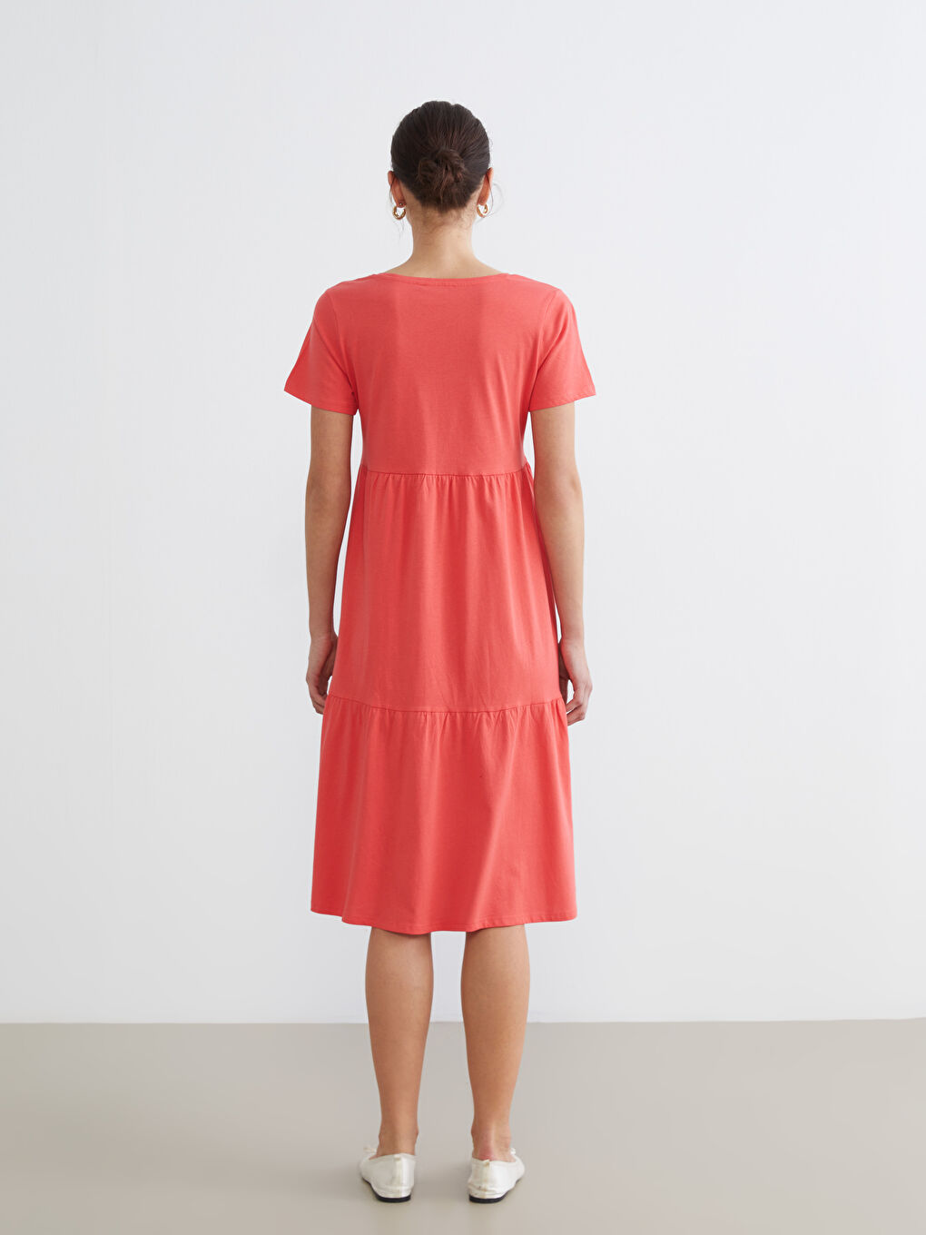 Женщины Коралловый Платье-3