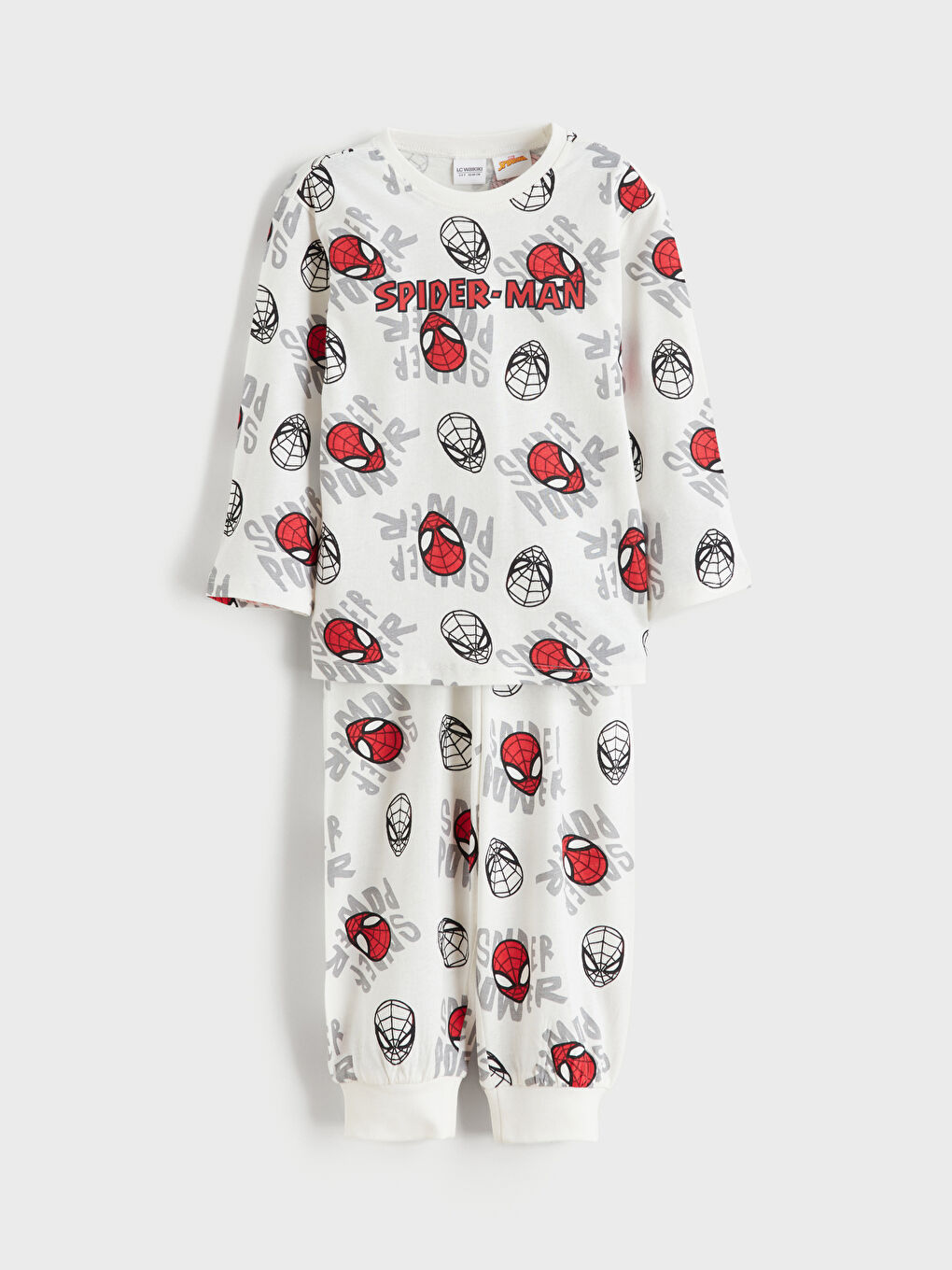 Ekru Spider-Man Baskılı Erkek Çocuk Pijama Takımı