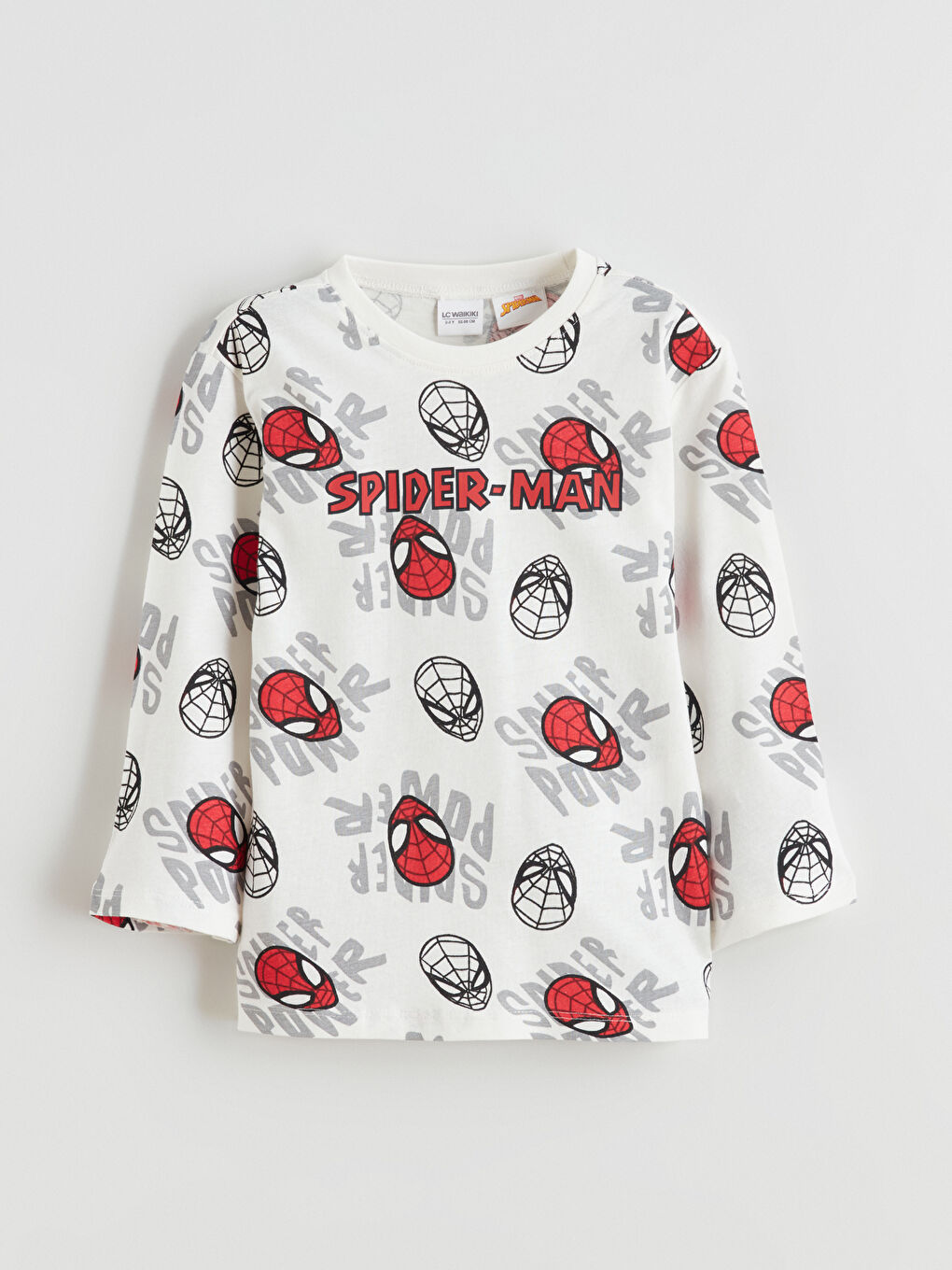 Ekru Spider-Man Baskılı Erkek Çocuk Pijama Takımı-1