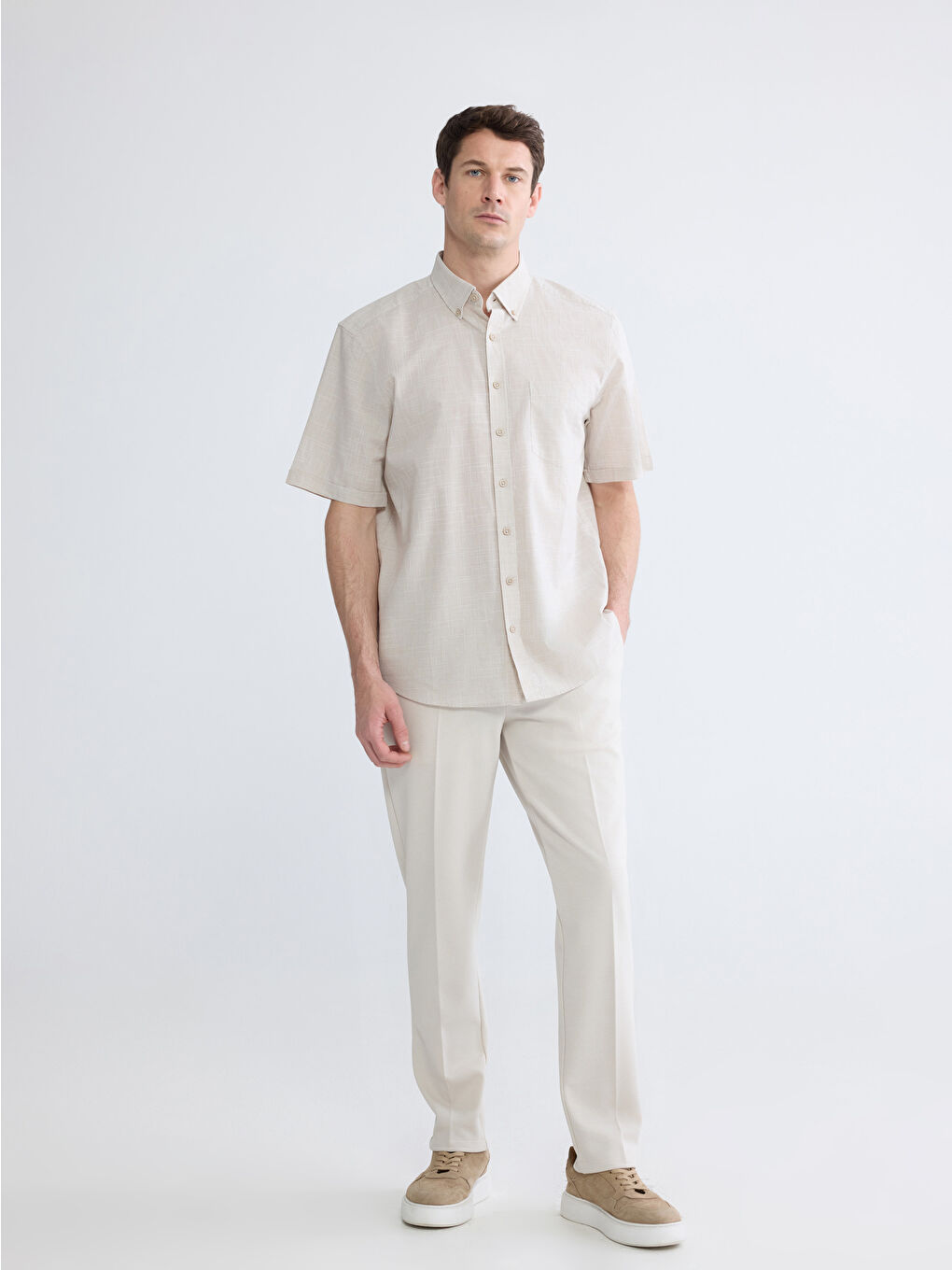 Regular Fit Poplin Men's Shirt-1