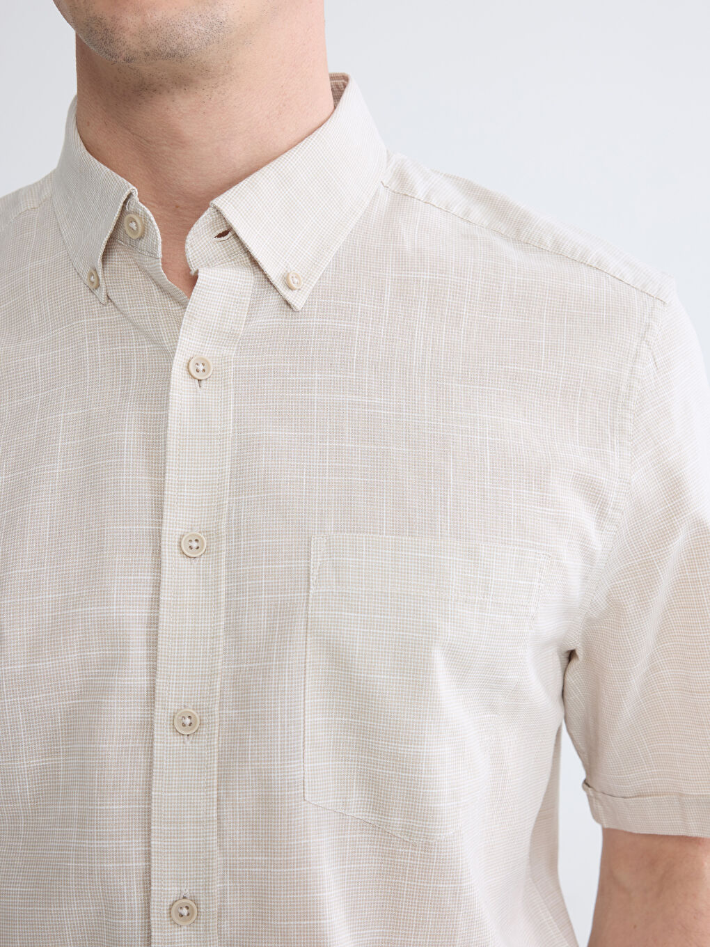 Regular Fit Poplin Men's Shirt-2