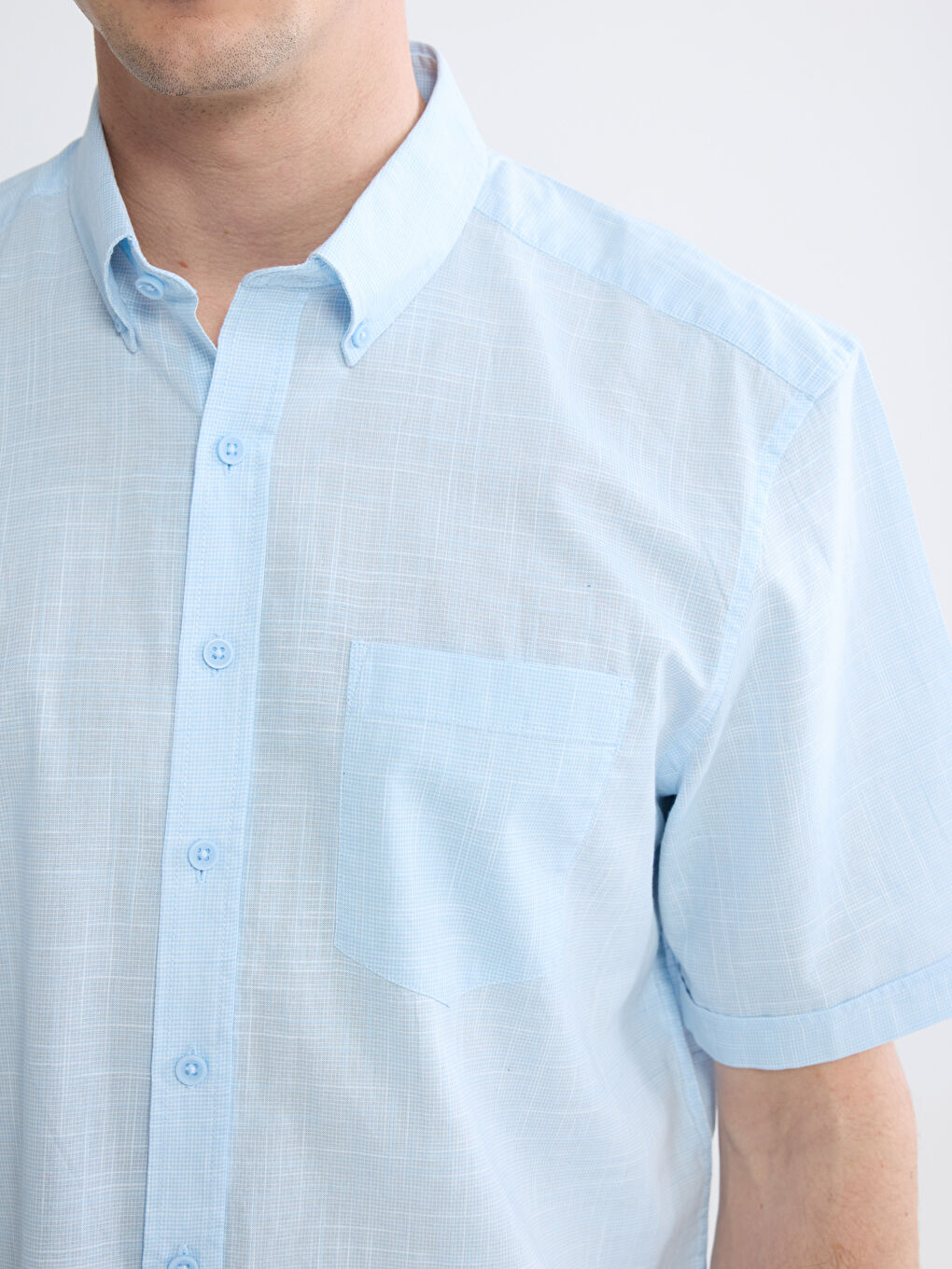 قميص بوبلين للرجال بقصة عادية-1