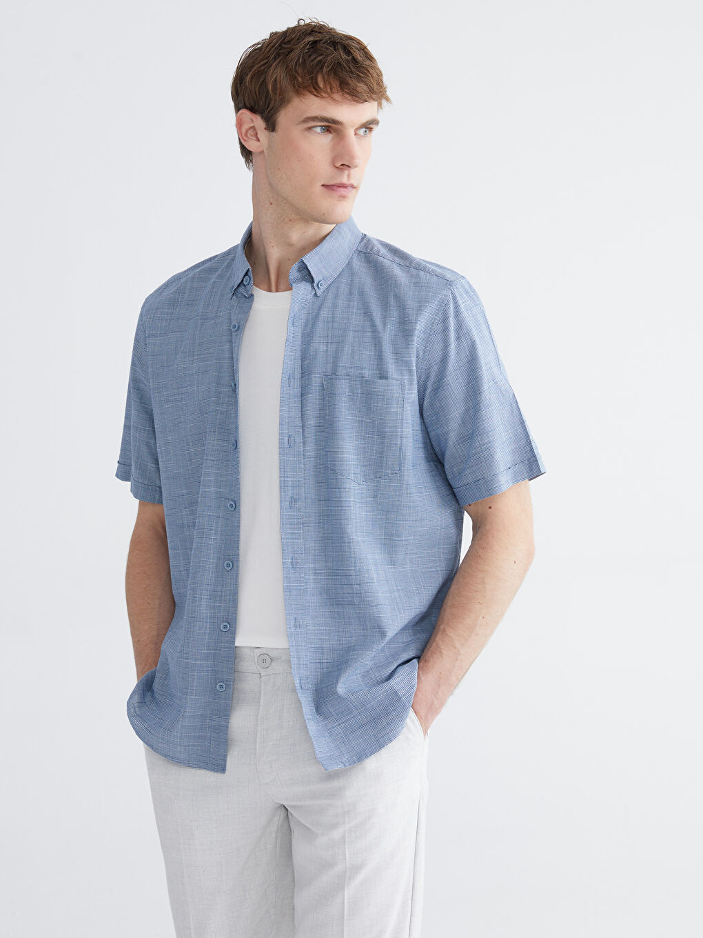 Regular Fit Poplin Men's Shirt
