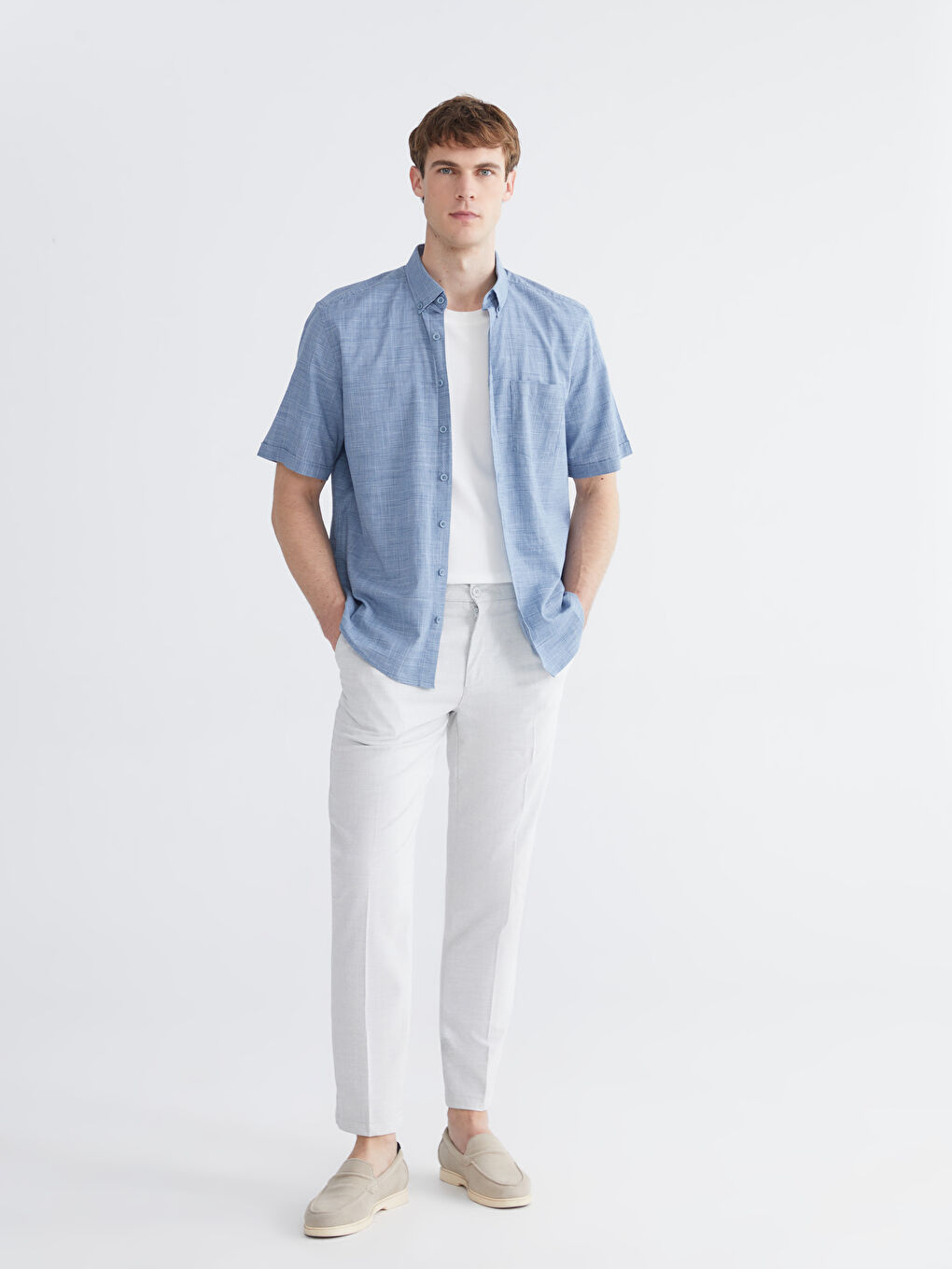 Regular Fit Poplin Men's Shirt-1