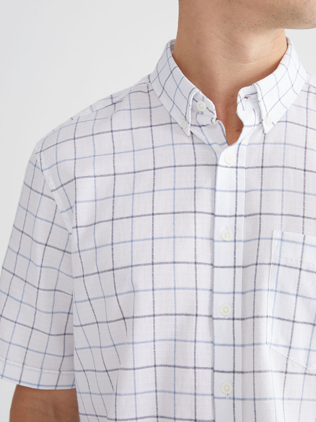 Regular Fit Plaid Dobby Fabric Men's Shirt-2