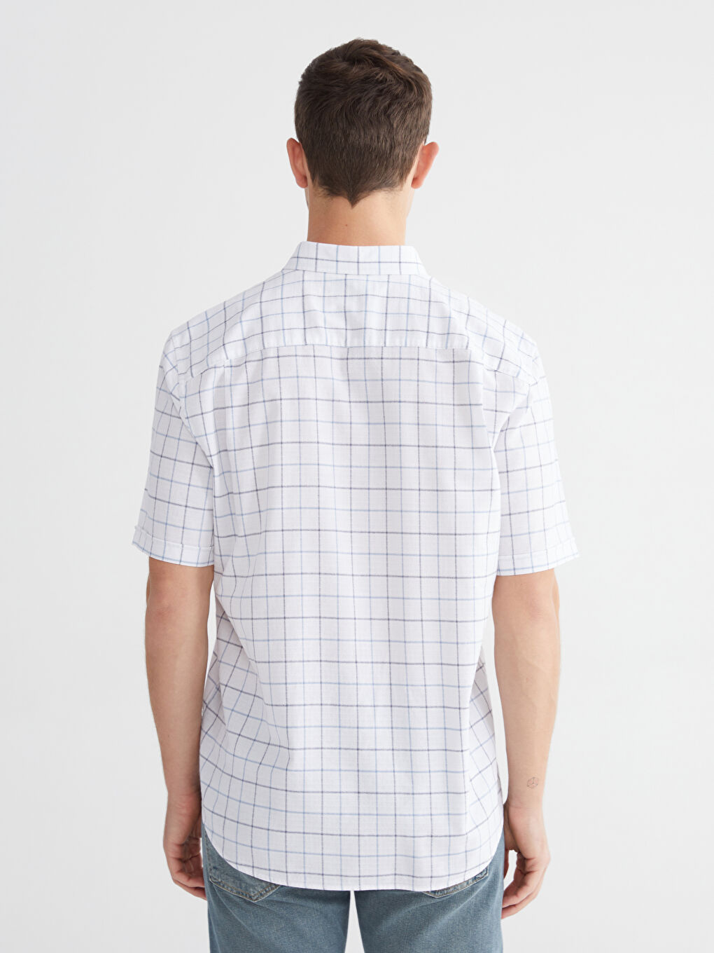 Regular Fit Plaid Dobby Fabric Men's Shirt-3