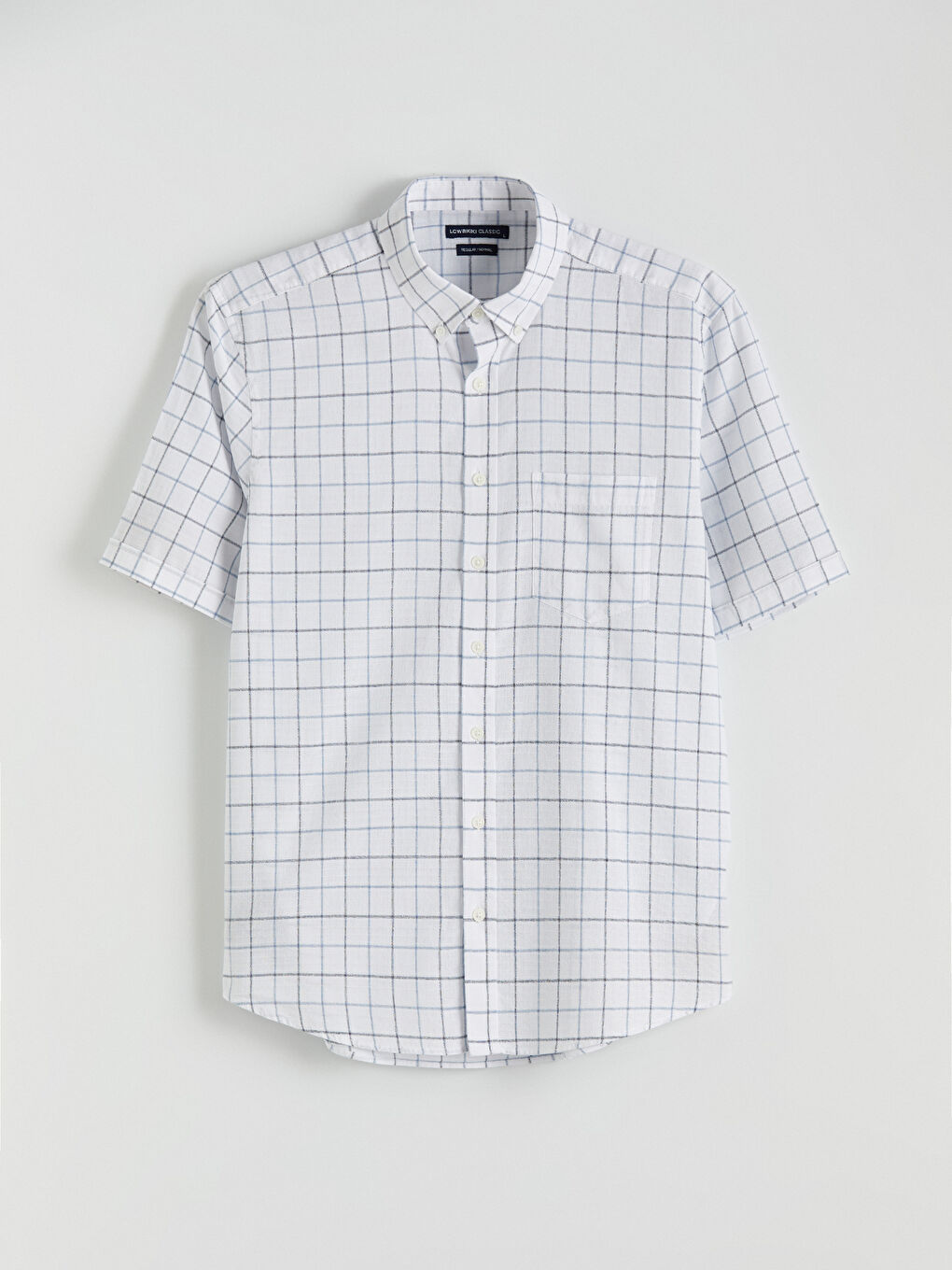 Regular Fit Plaid Dobby Fabric Men's Shirt-4