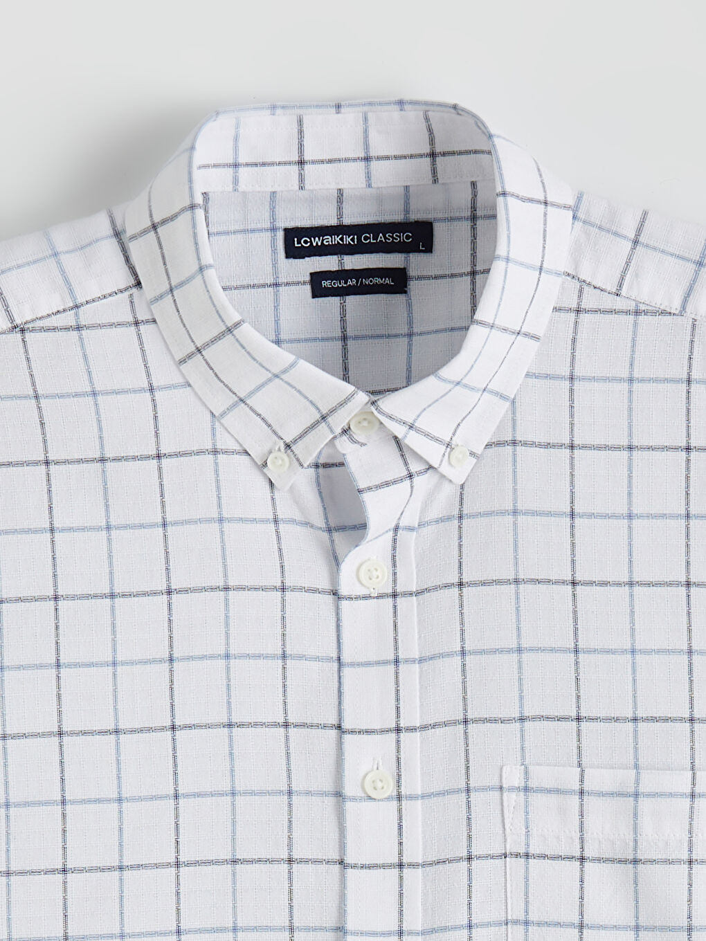 Regular Fit Plaid Dobby Fabric Men's Shirt-5