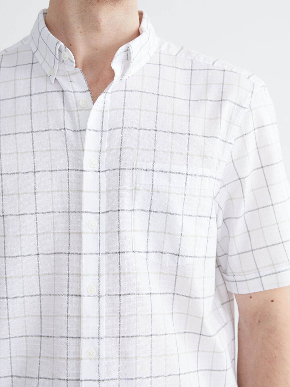 Рубашка стандартного кроя из добби ткани в клетку для мужчин-2