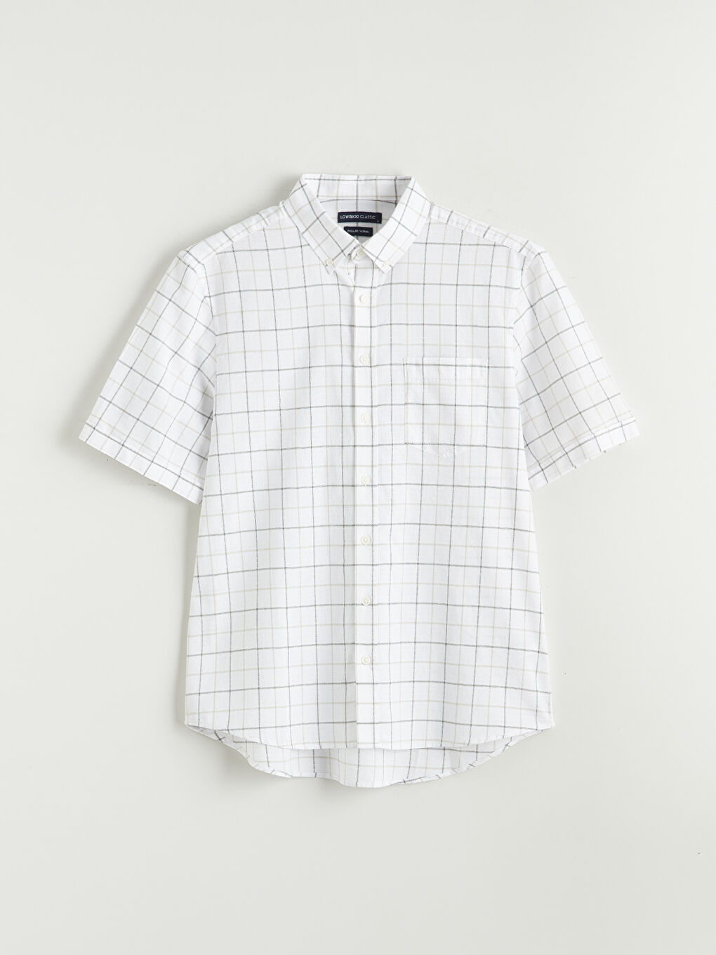 Рубашка стандартного кроя из добби ткани в клетку для мужчин-4