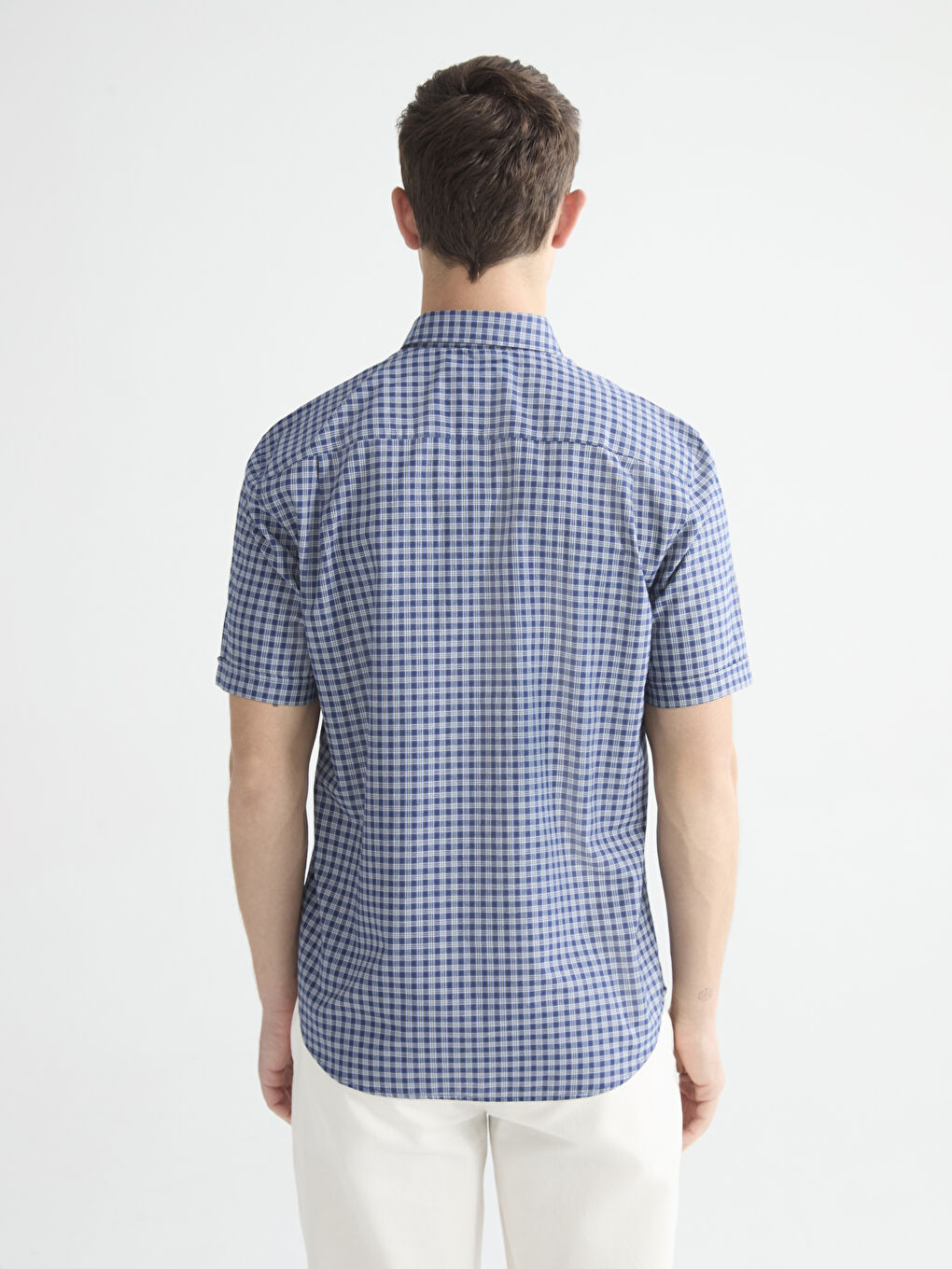 Regular Fit Ekose Poplin Erkek Gömlek-3