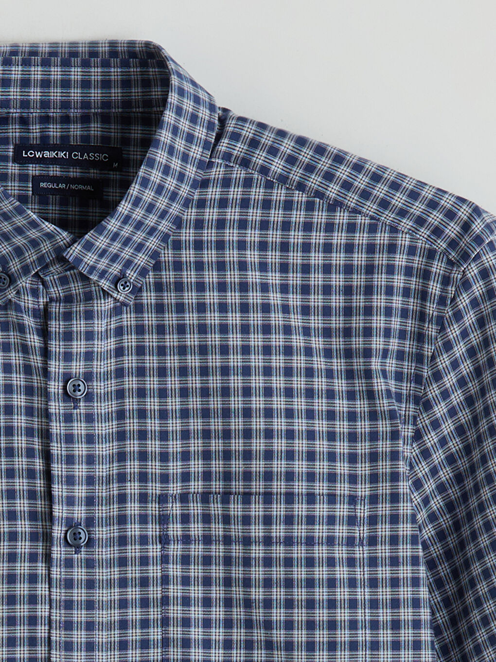 Regular Fit Ekose Poplin Erkek Gömlek-5