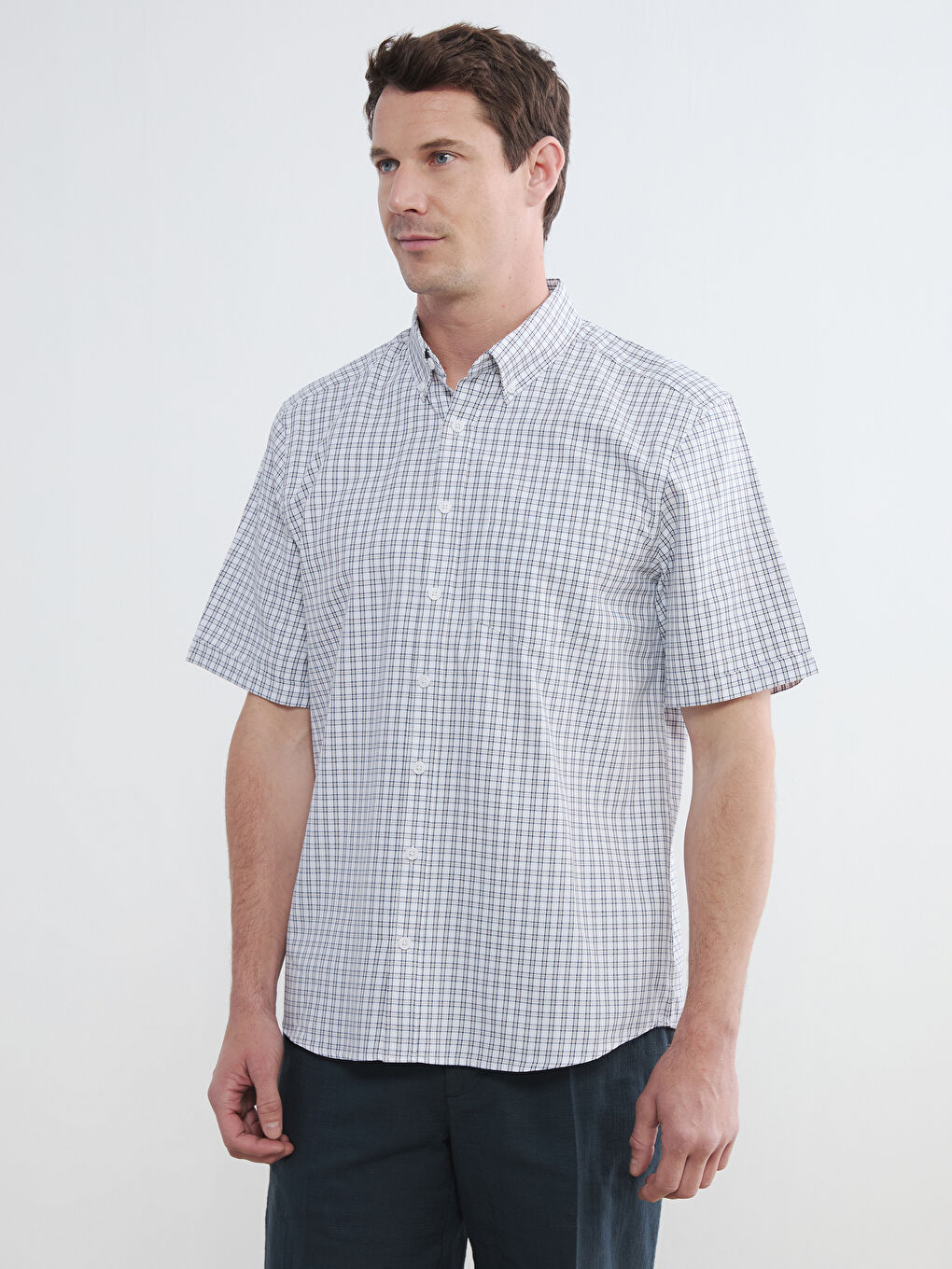 Regular Fit Ekose Poplin Erkek Gömlek