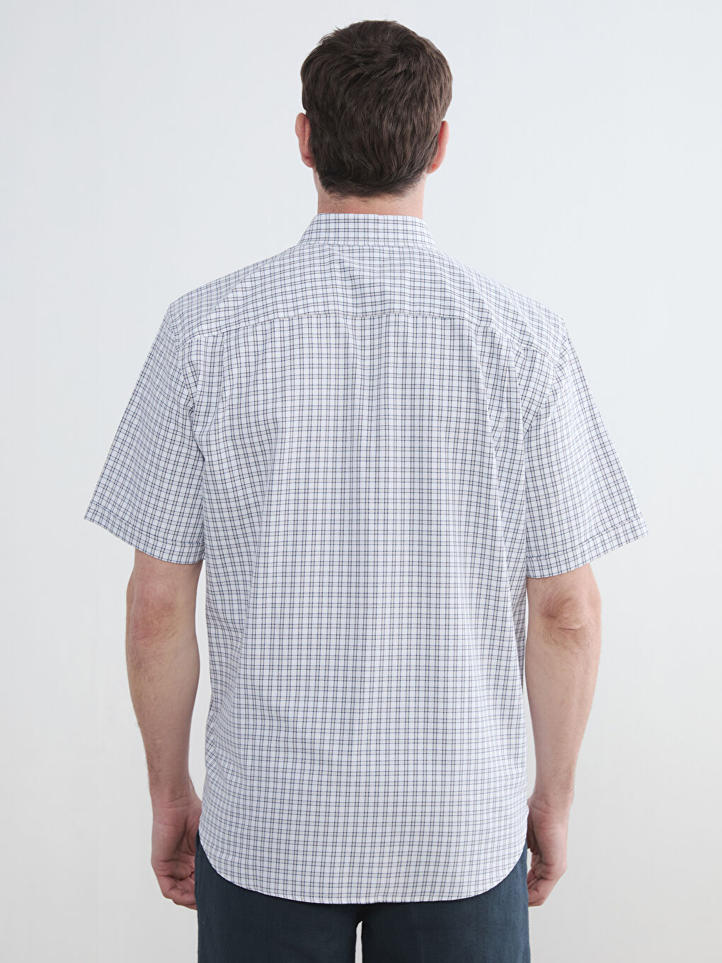 Regular Fit Ekose Poplin Erkek Gömlek-3