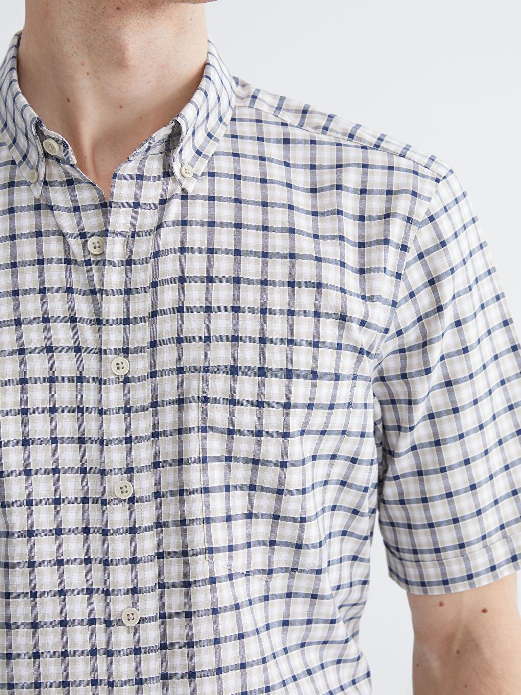 Regular Fit Plaid Oxford Men's Shirt-2