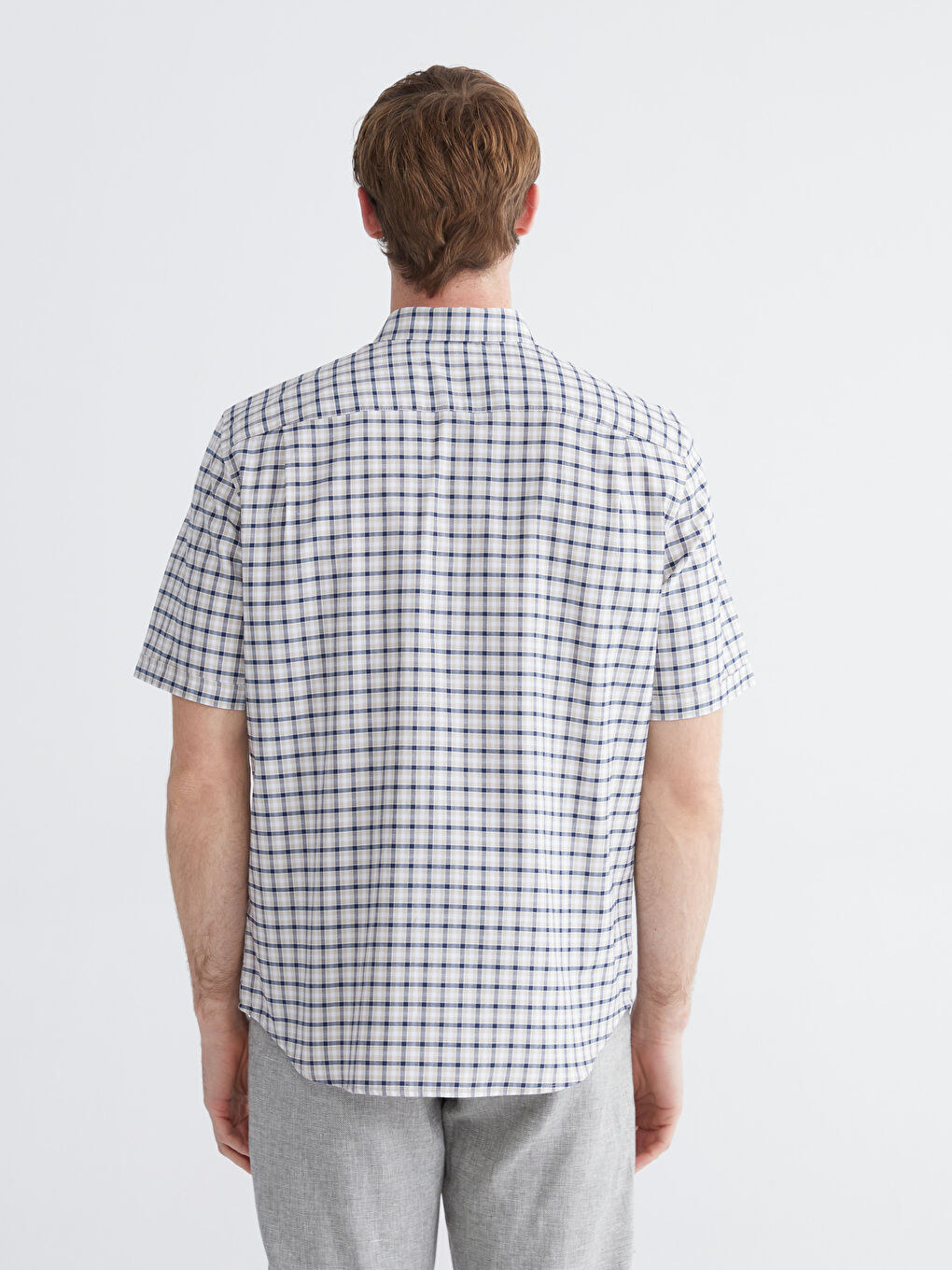 Regular Fit Plaid Oxford Men's Shirt-3