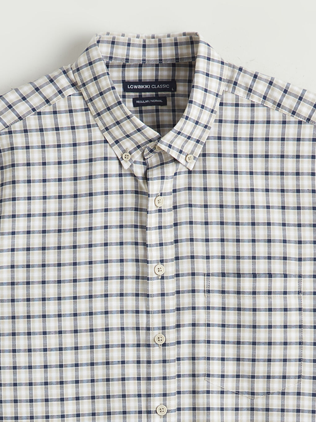 Regular Fit Plaid Oxford Men's Shirt-5