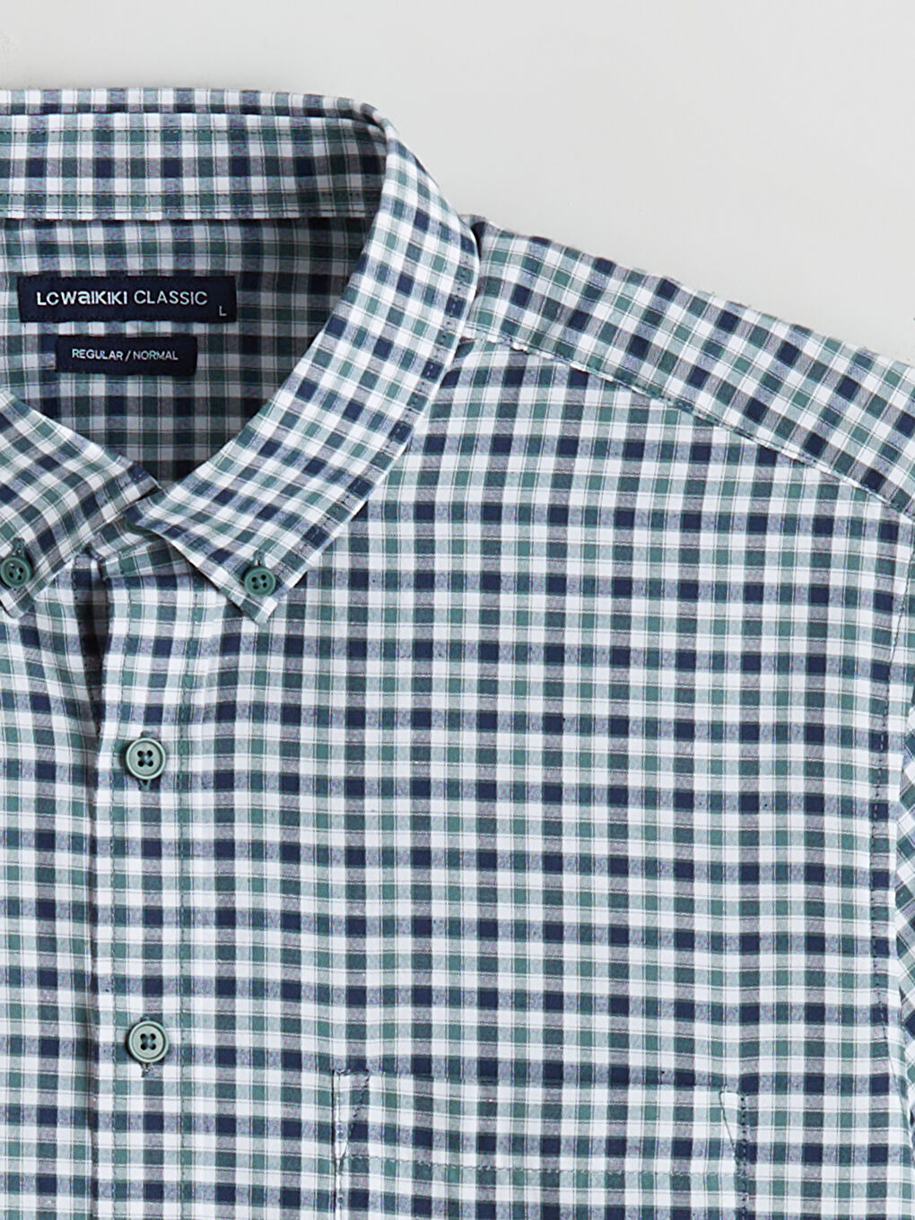 Regular Fit Plaid Oxford Men's Shirt-5